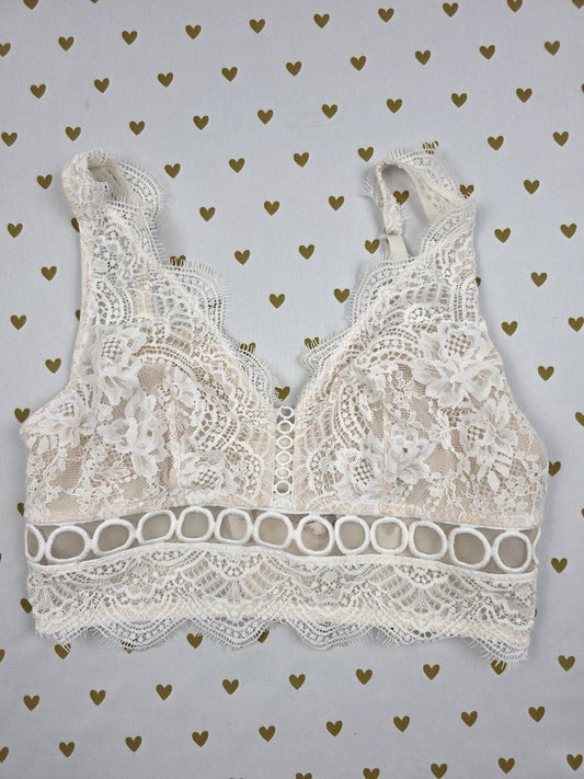 Victorias Secret White Lacey Cute Small 1Bralette Bra Top Tank