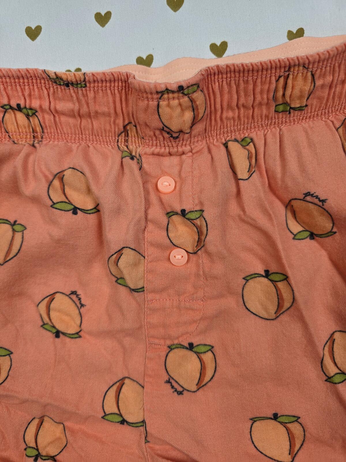 Victorias Secret PINK PEACHES XS Sleep Shorts Boxers Pajama Bottoms