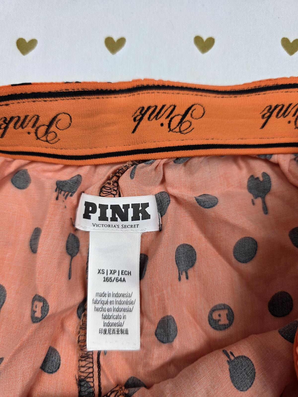 Victorias Secret PINK Silky Orange XS Sleep Shorts Boxers Pajama Bottoms