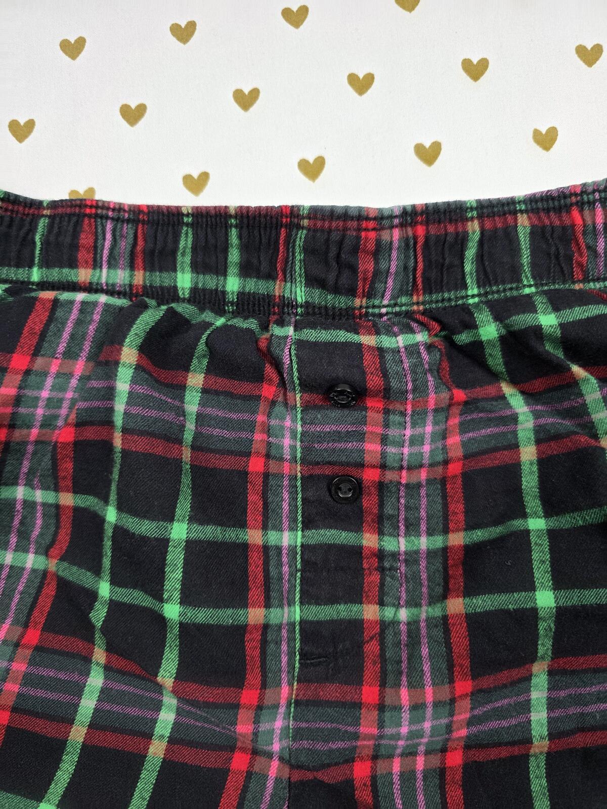 Victorias Secret PINK Logo butt Plaid XS  Sleep Shorts Boxers Pajama Bottoms