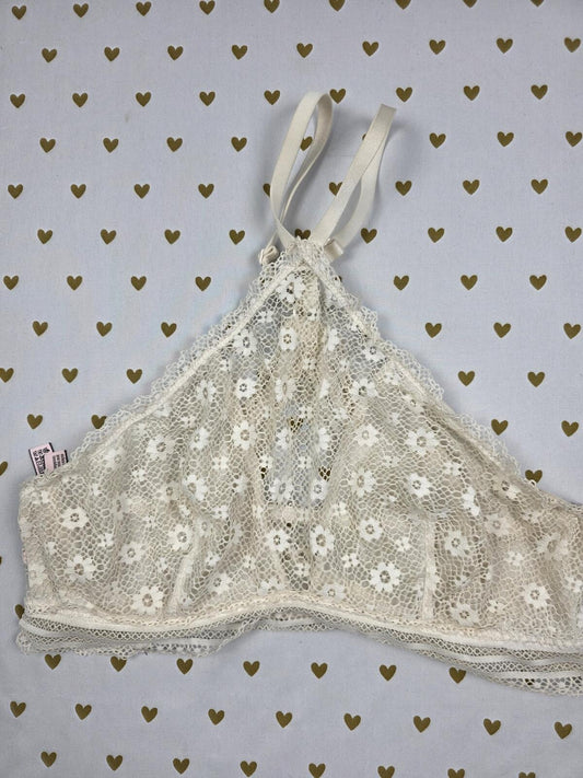 Victorias Secret White Lace Large Bralette Bra Top Tank