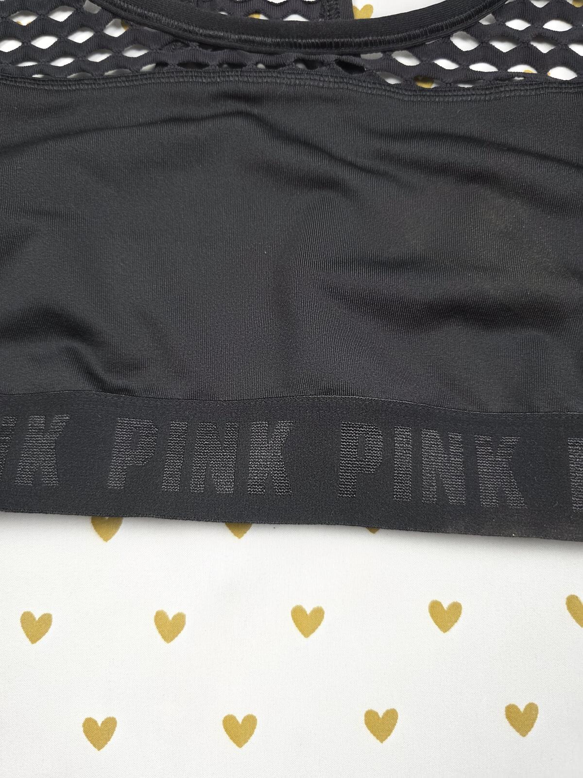 Victorias Secret Pink active sports bra black Large Bralette Bra Top Tank
