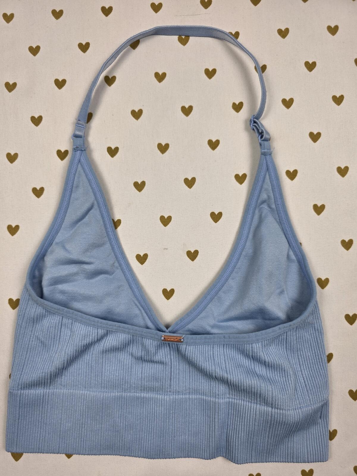 Victorias Secret Pink Halter XS Ribbed Bralette Bra Top Tank