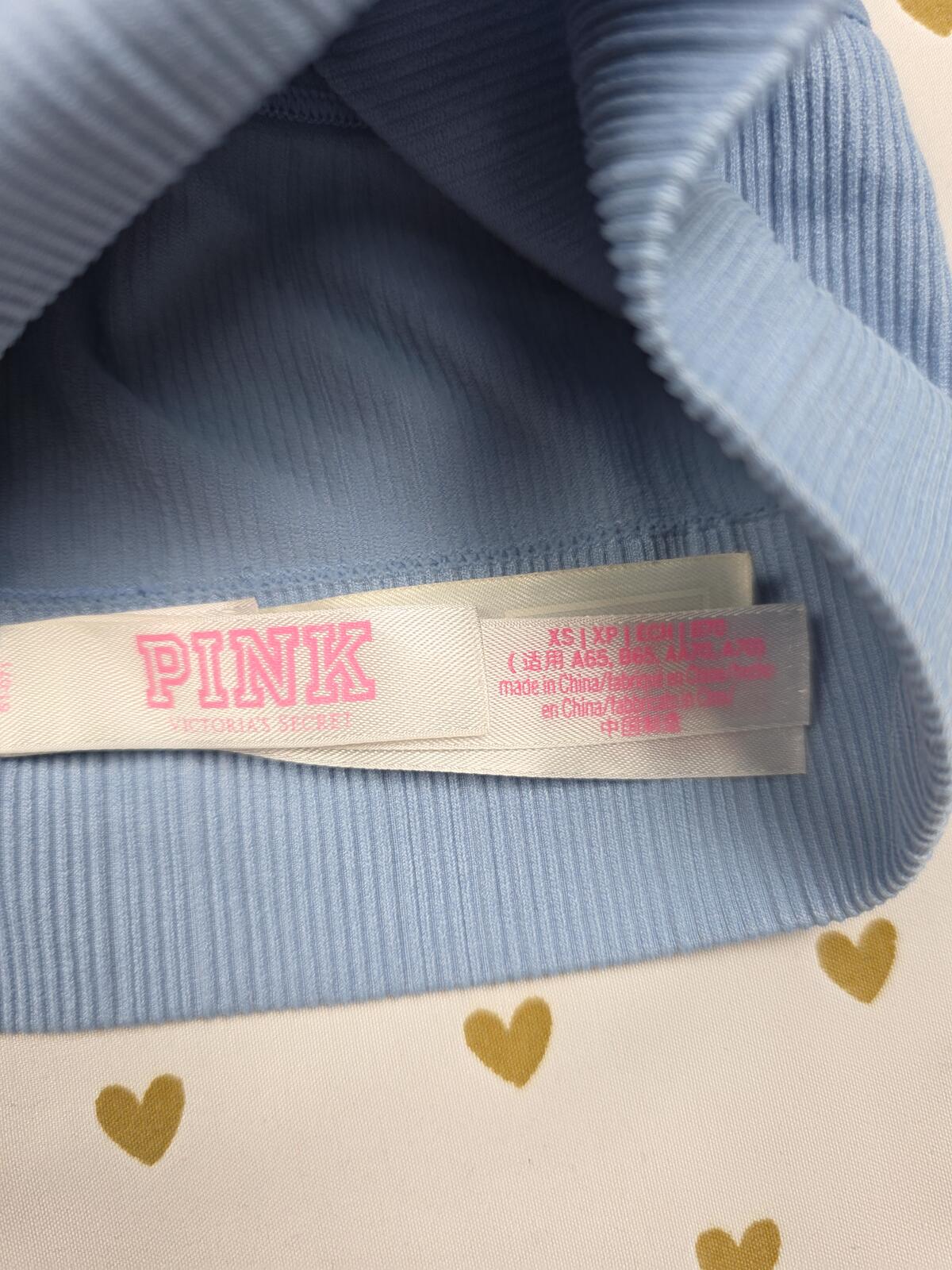 Victorias Secret Pink Halter XS Ribbed Bralette Bra Top Tank