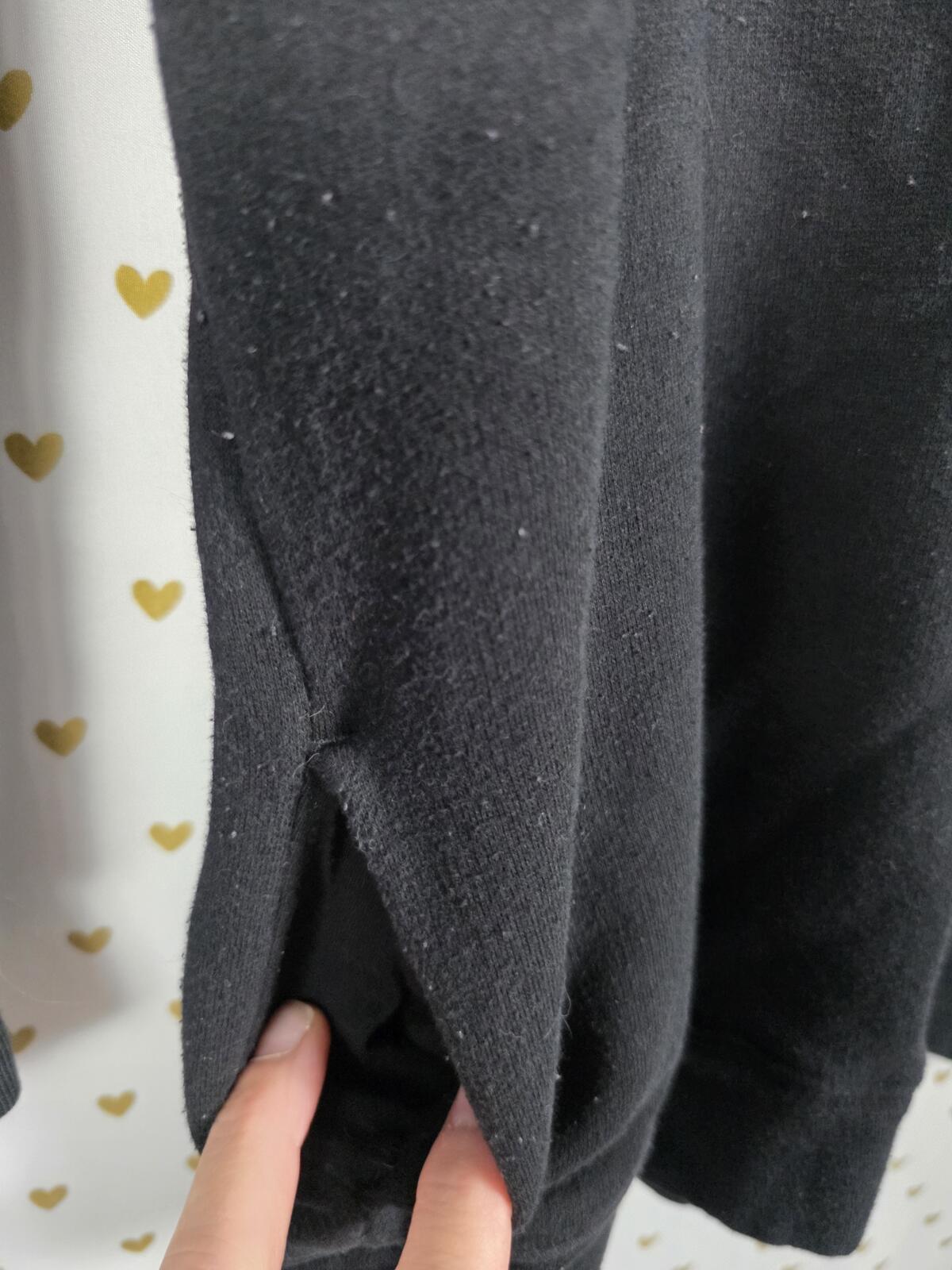 PINK Victoria's Secret Watercolor Sequin Logo Hoodie Black Oversized Pullover XS