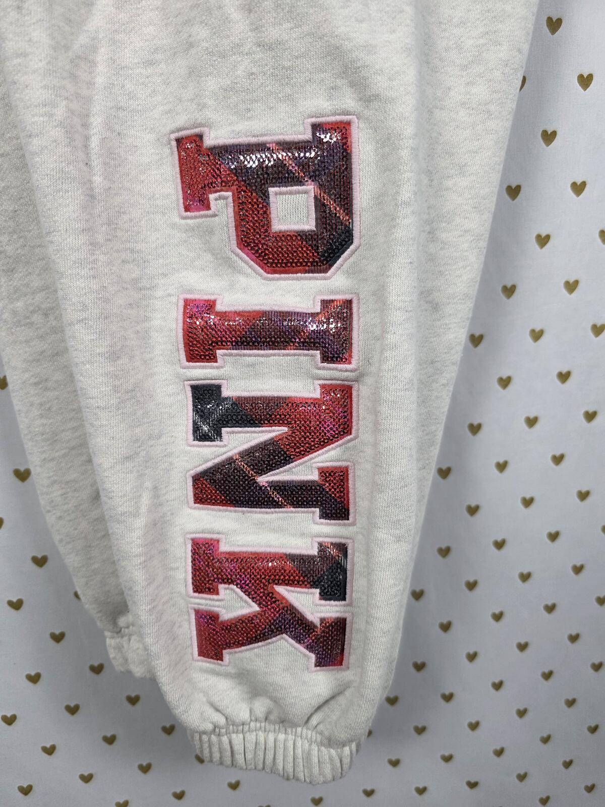 Victorias Secret PINK LOVESHACKFANCY Campus Sweatpants Medium Joggers BLING