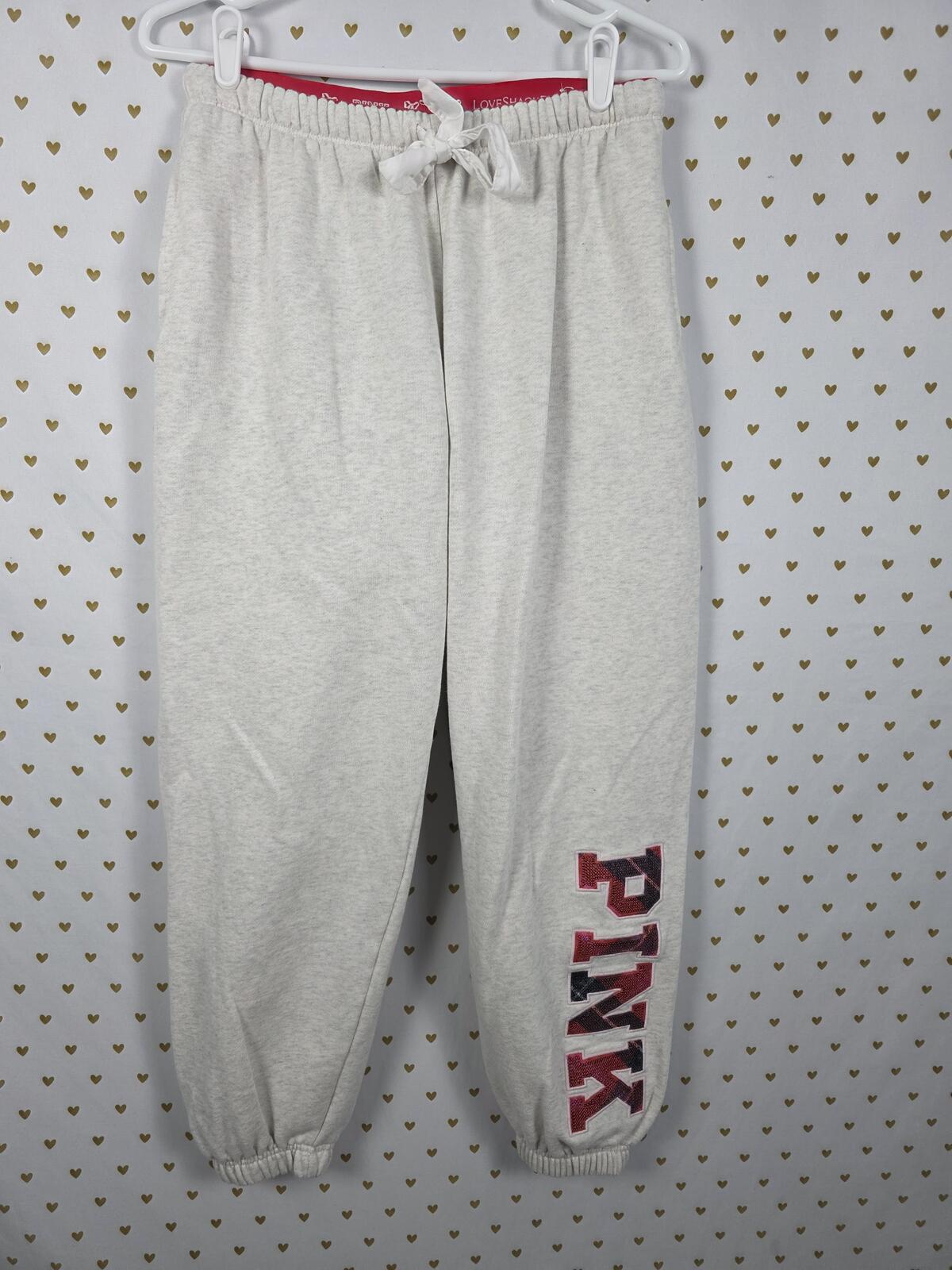 Victorias Secret PINK LOVESHACKFANCY Campus Sweatpants Medium Joggers BLING
