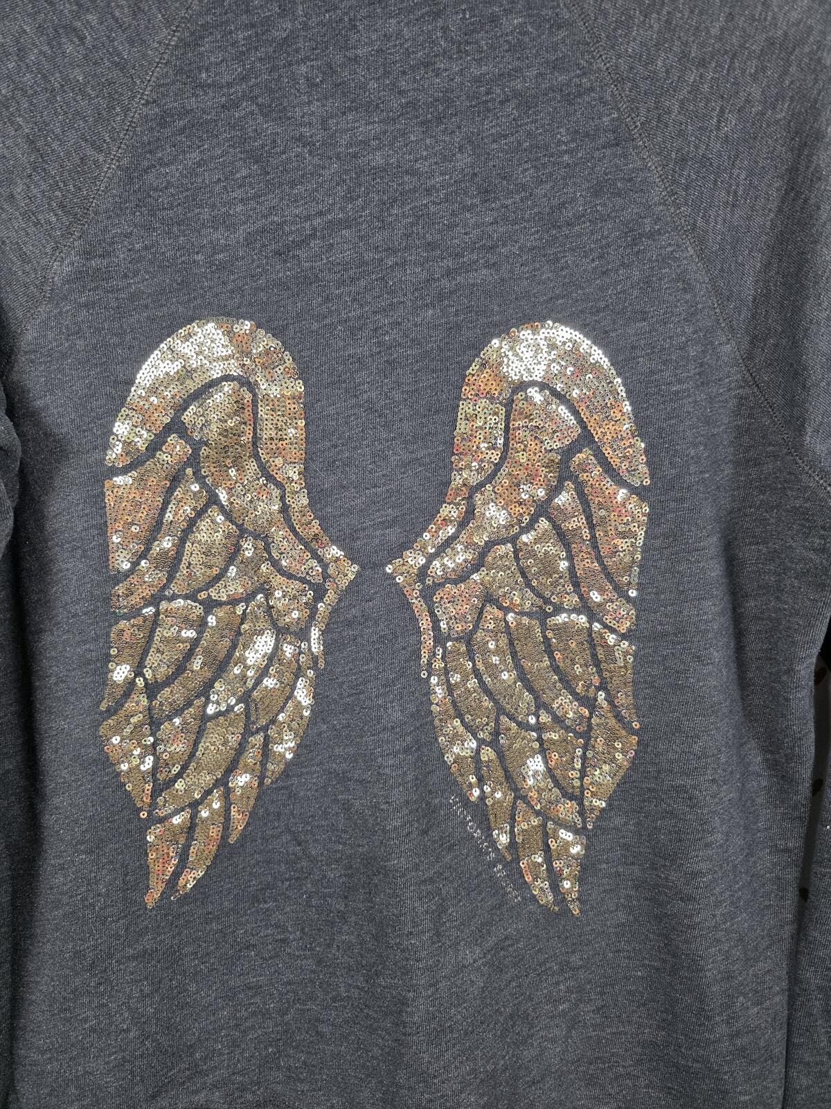 Victorias Secret Gold BLING WINGS sequined Hoodie Jacket Large