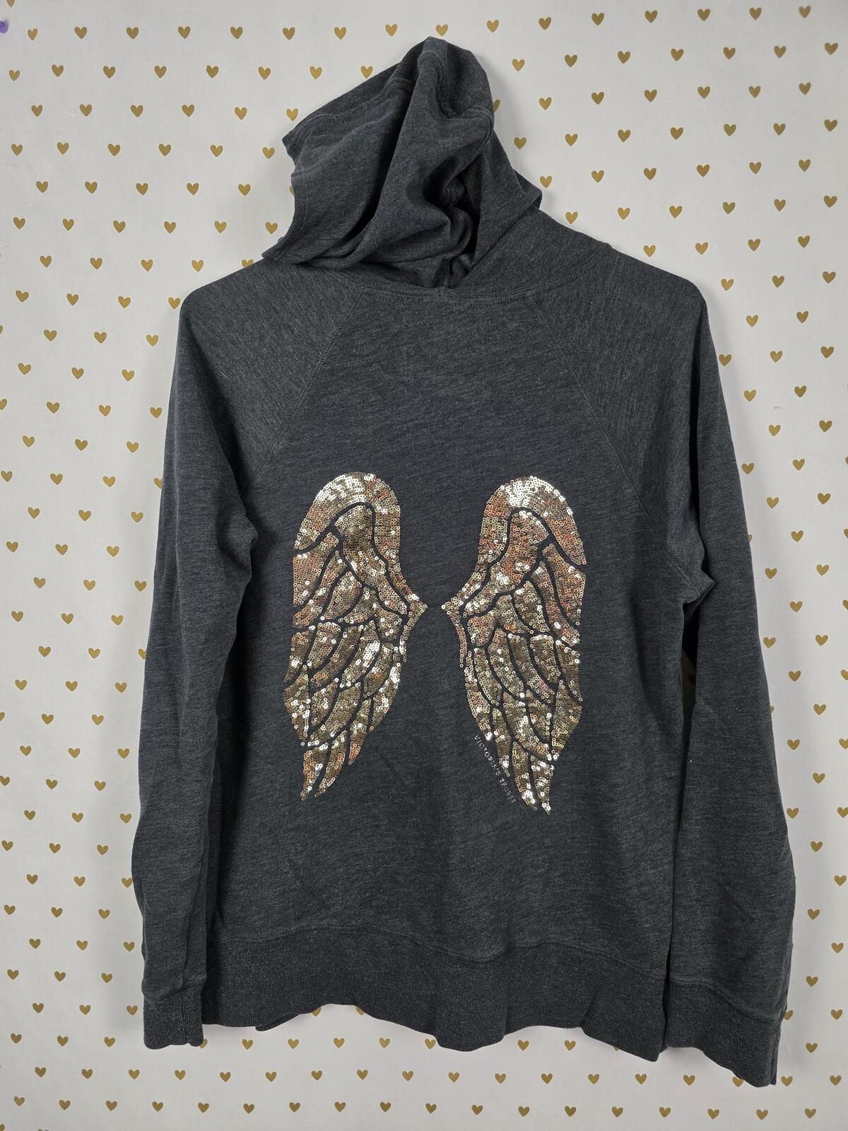 Victorias Secret Gold BLING WINGS sequined Hoodie Jacket Large