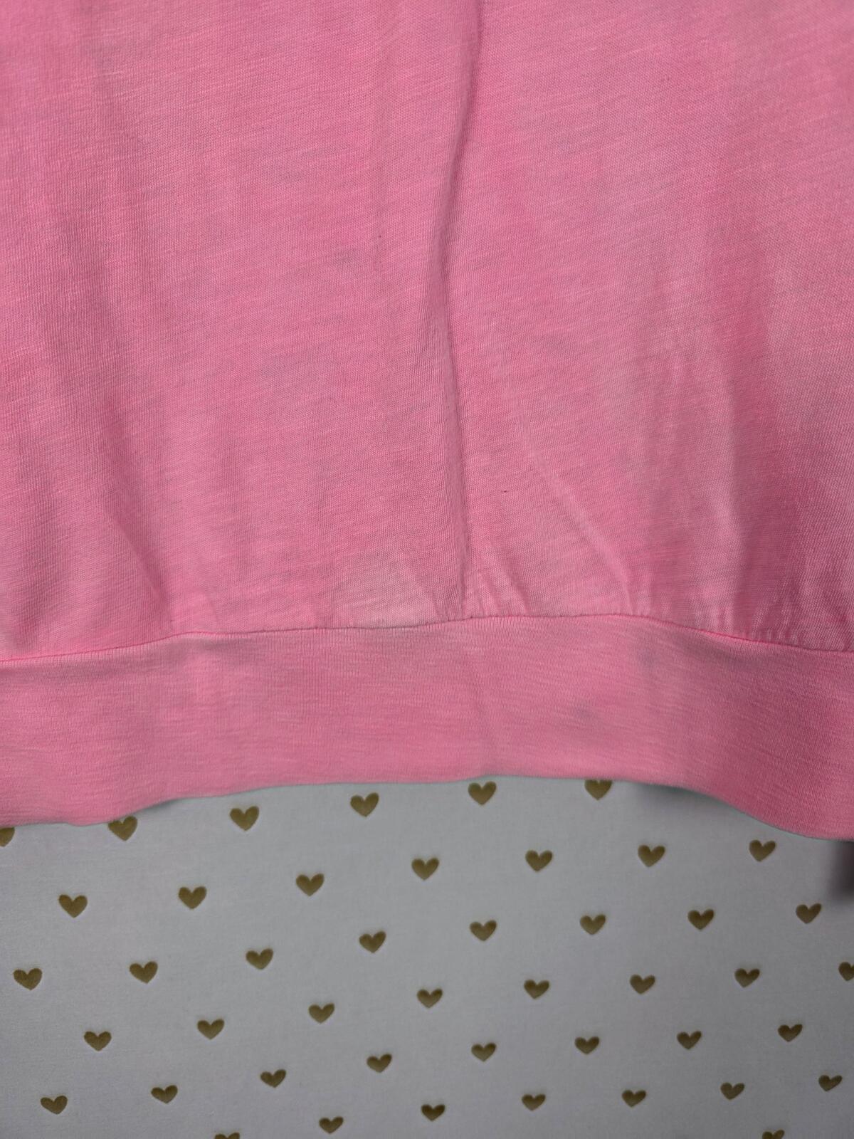 Victorias Secret PINK leopard Cheetah Logo Long Sleeve Slouchy Tee Shirt SMALL