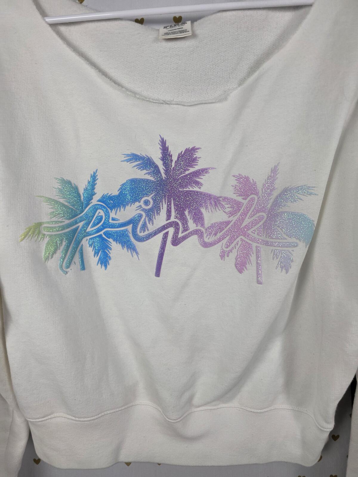 Victorias Secret Pink Bling Glitter Palm Slouchy Sweater Yoga Pants LARGE