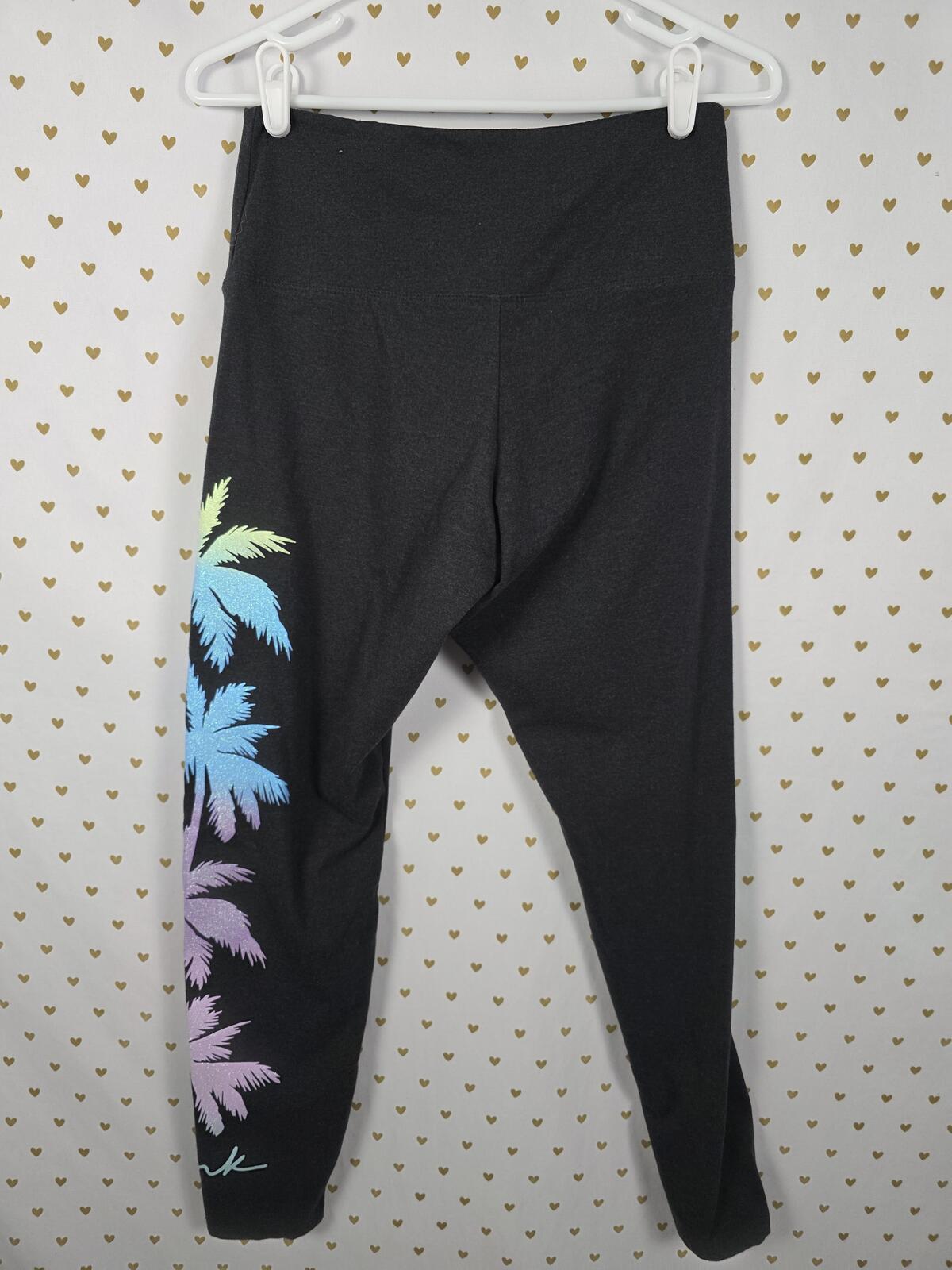 Victorias Secret Pink Bling Glitter Palm Slouchy Sweater Yoga Pants LARGE