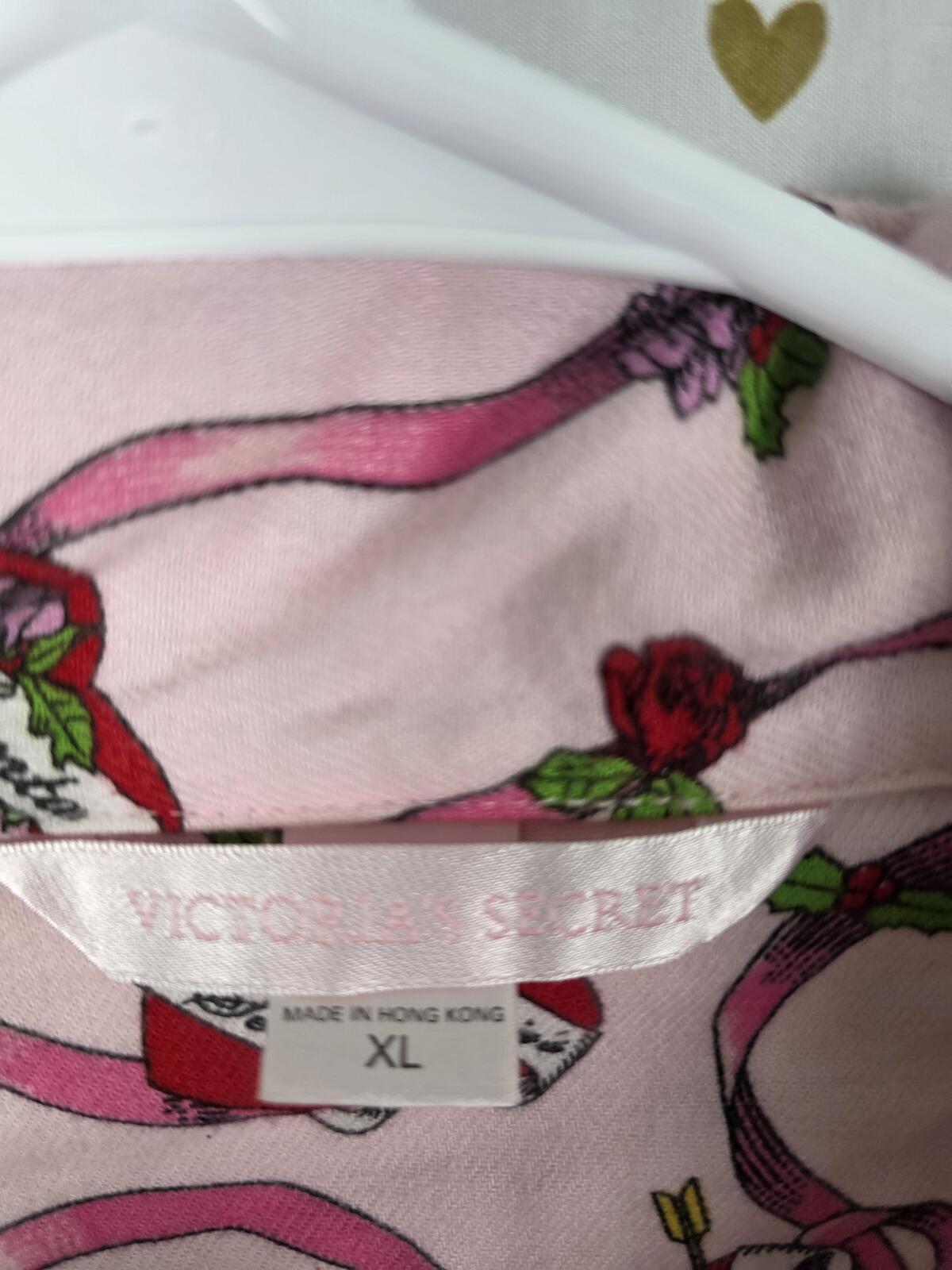 Victorias Secret Flannel Rose Vintage Sleep Shirt Top XL Pajama
