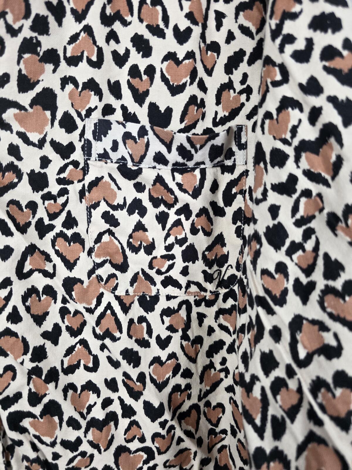 Victorias Secret Leopard Cheetah Pajama Sleep Top Shirt Button Down XL