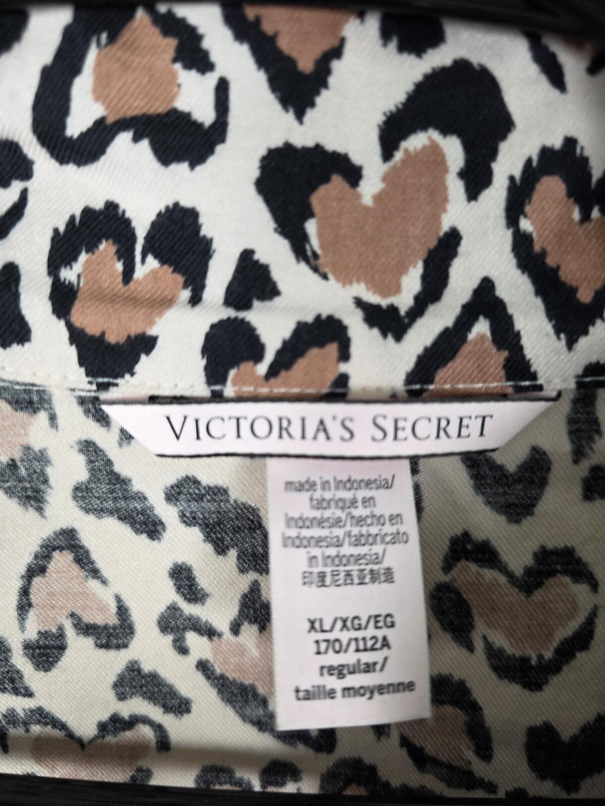 Victorias Secret Leopard Cheetah Pajama Sleep Top Shirt Button Down XL