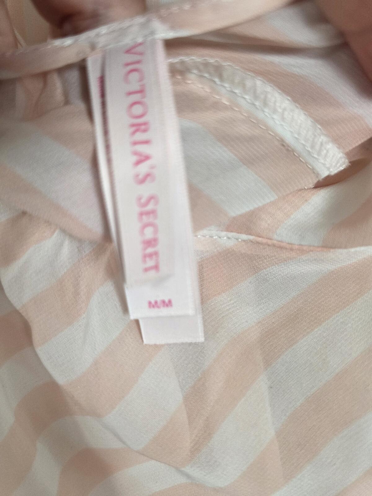 Victoria's Secret Pink Stripe Chiffon Babydoll Tunic Dress Rhinestone Y2K
