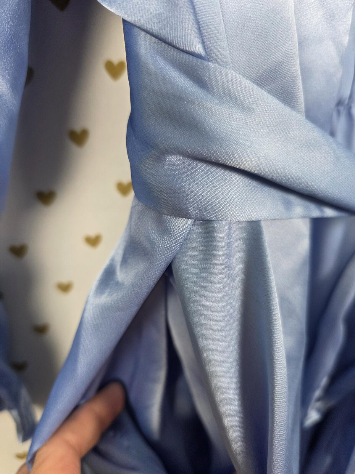 Victorias Secret  Blue Kimono Lounge One Size Fits all Satin Silky Robe