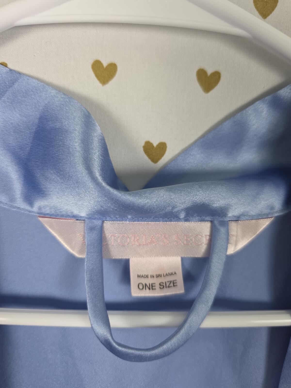 Victorias Secret  Blue Kimono Lounge One Size Fits all Satin Silky Robe