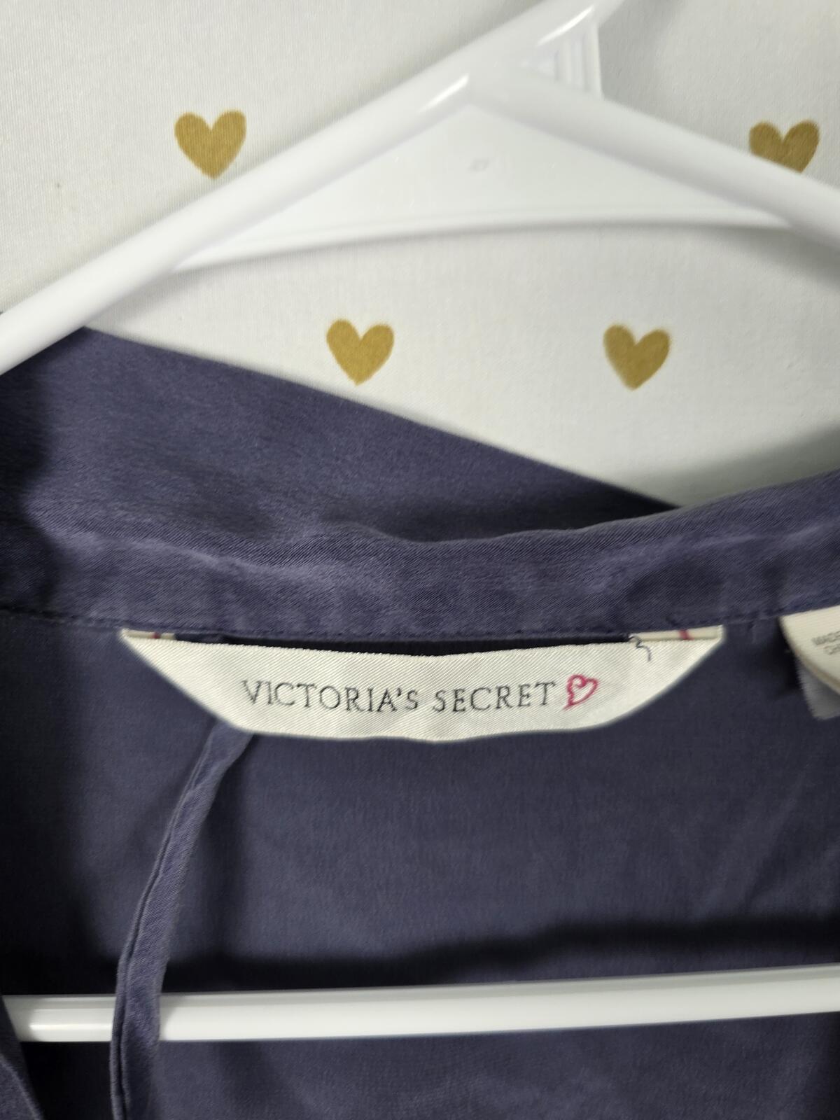 Victoria's Secret 100% Silk Robe Lavender Purple Wrap Tie Lounge XS S