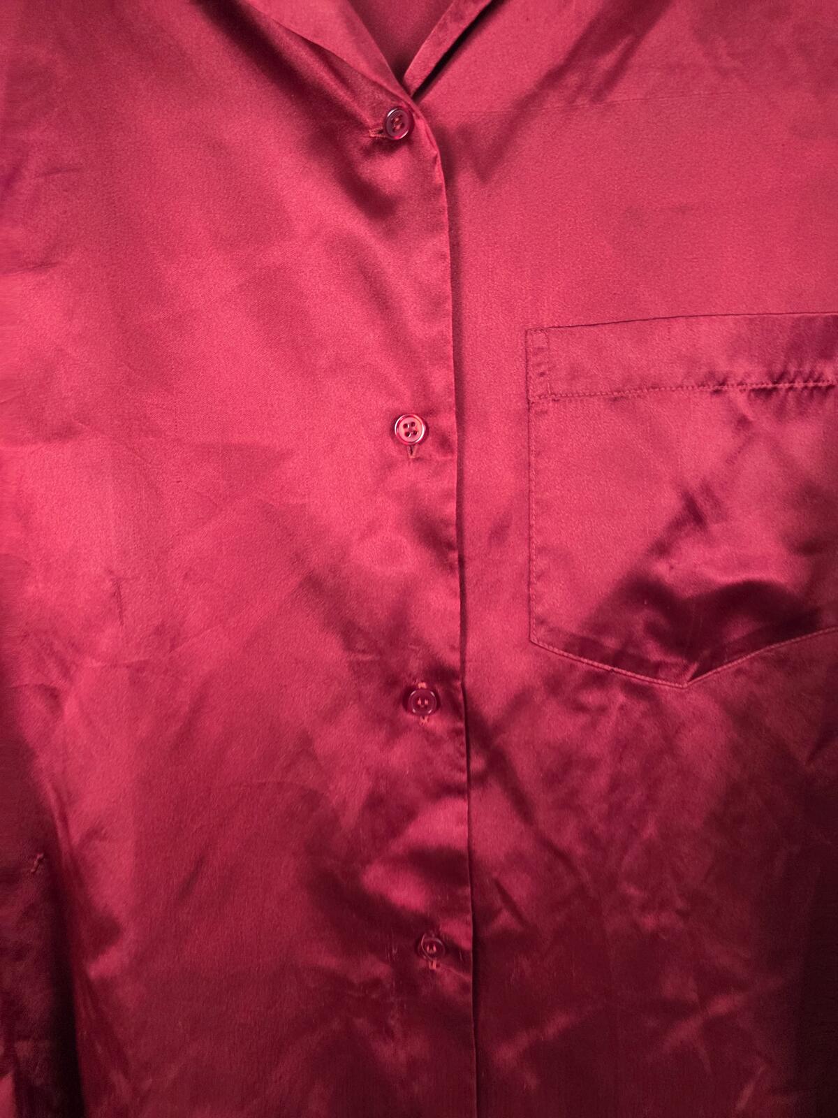Victorias Secret Medium Vintage Y2k '99 Satin Red Silky Nightgown Sleep Shirt