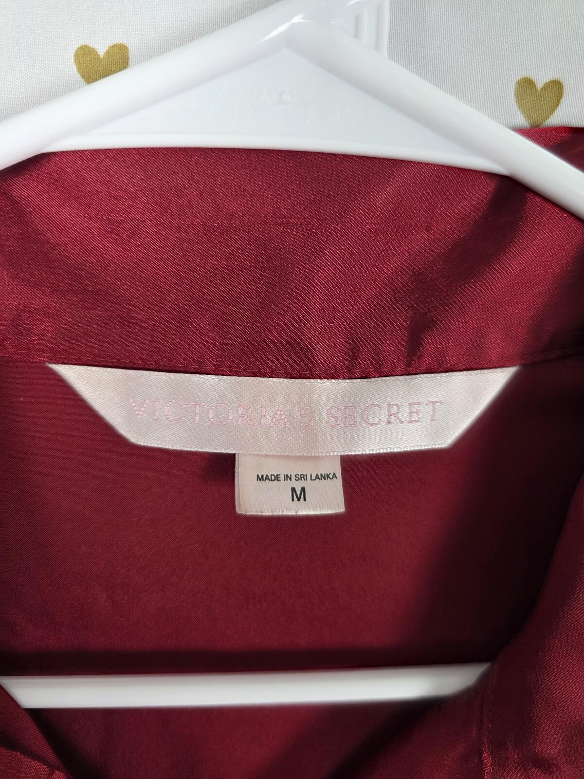 Victorias Secret Medium Vintage Y2k '99 Satin Red Silky Nightgown Sleep Shirt