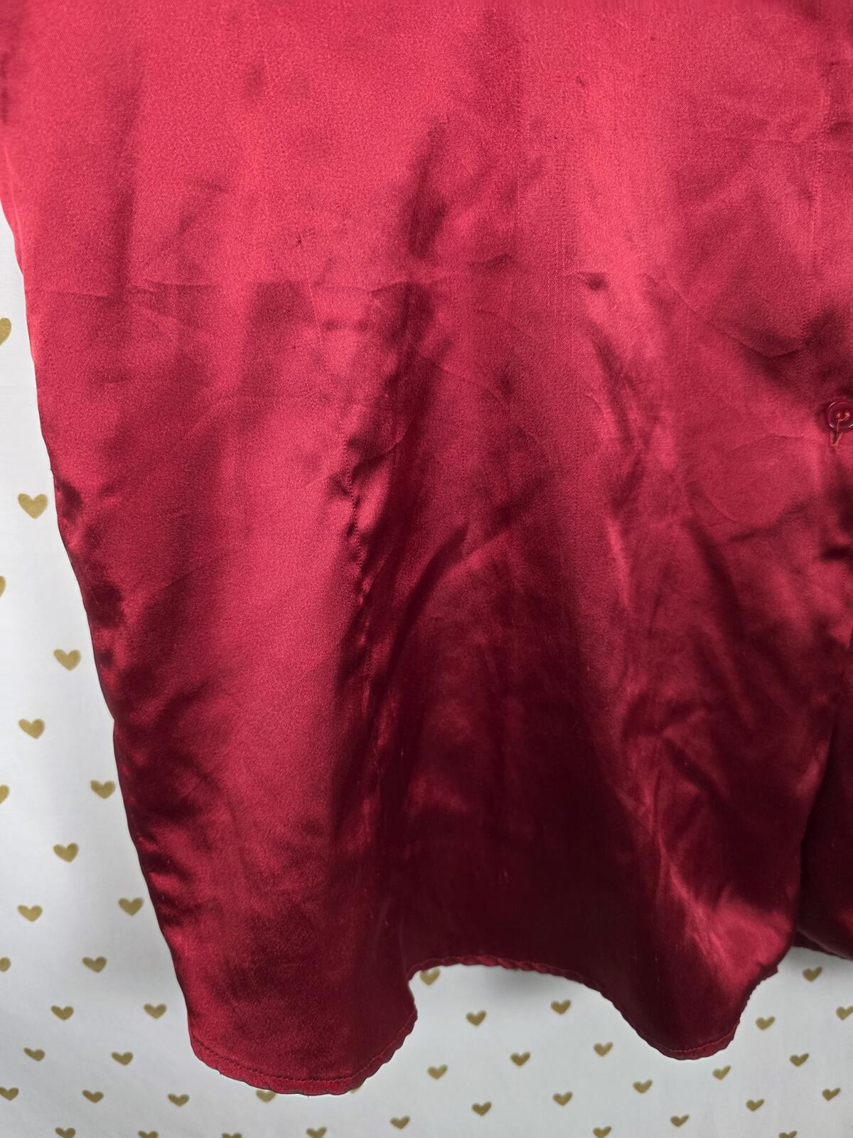 Victorias Secret Medium Vintage Y2k '99 Satin Red Silky Nightgown Sleep Shirt
