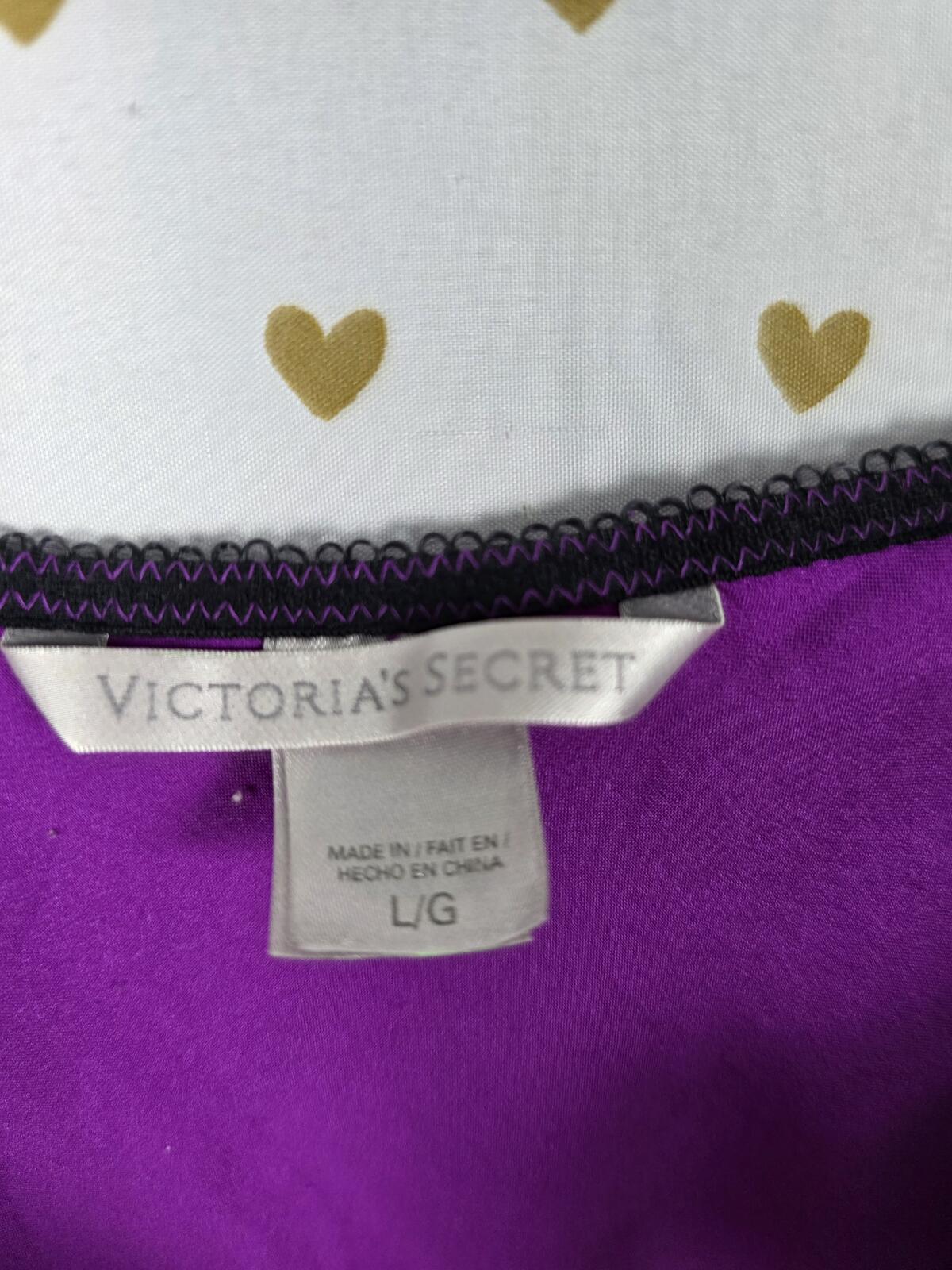 Victorias Secret Purple Lace Nightie Slip Dress Lingerie Sleep Large