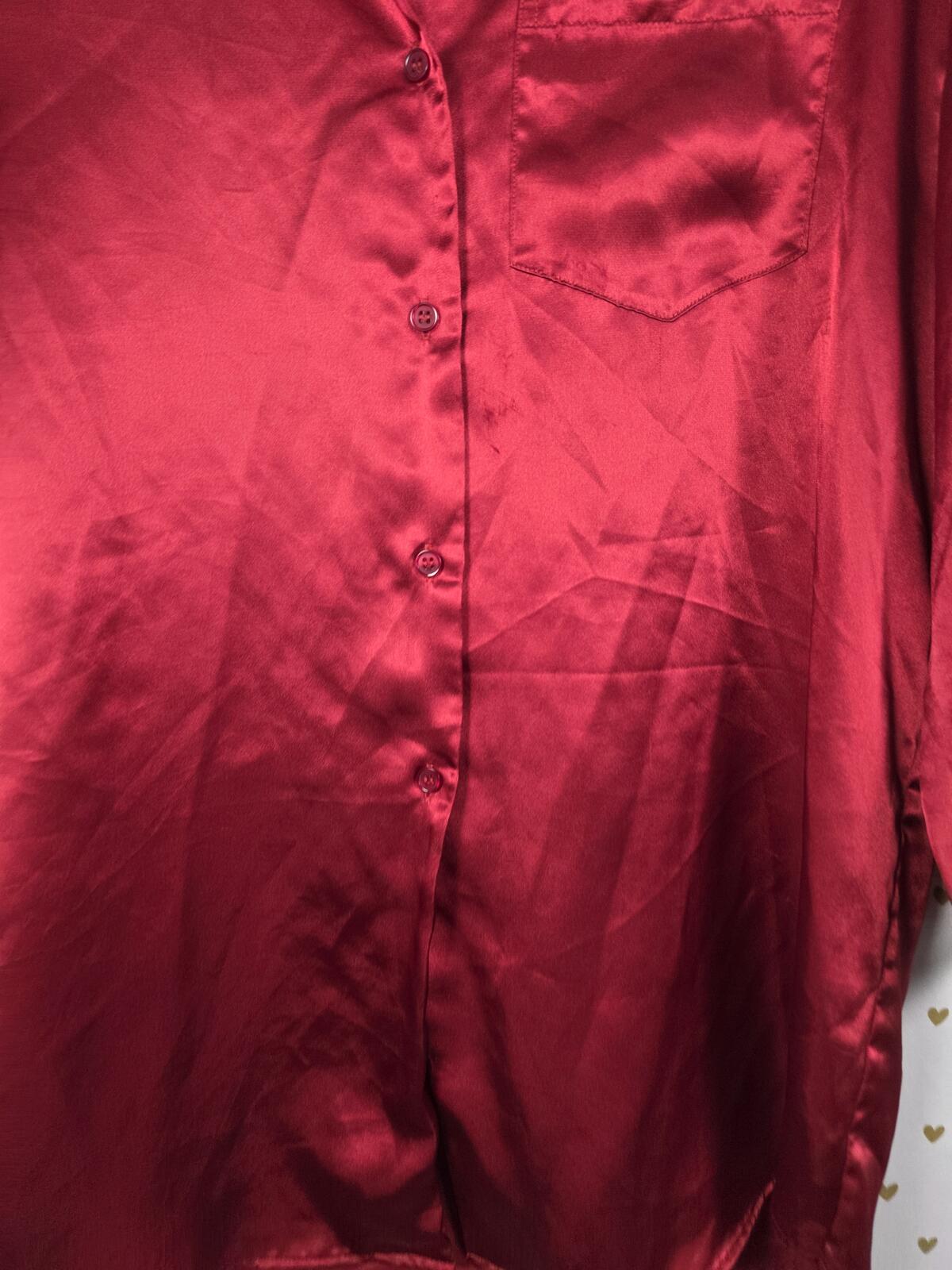 Victorias Secret XS Red Satin Nightgown Sleep Shirt Long silky Pajamas