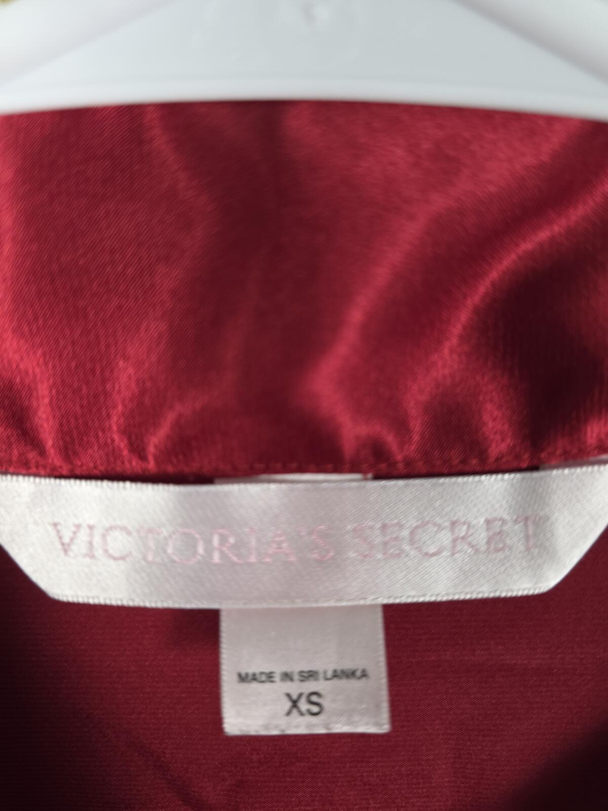 Victorias Secret XS Red Satin Nightgown Sleep Shirt Long silky Pajamas