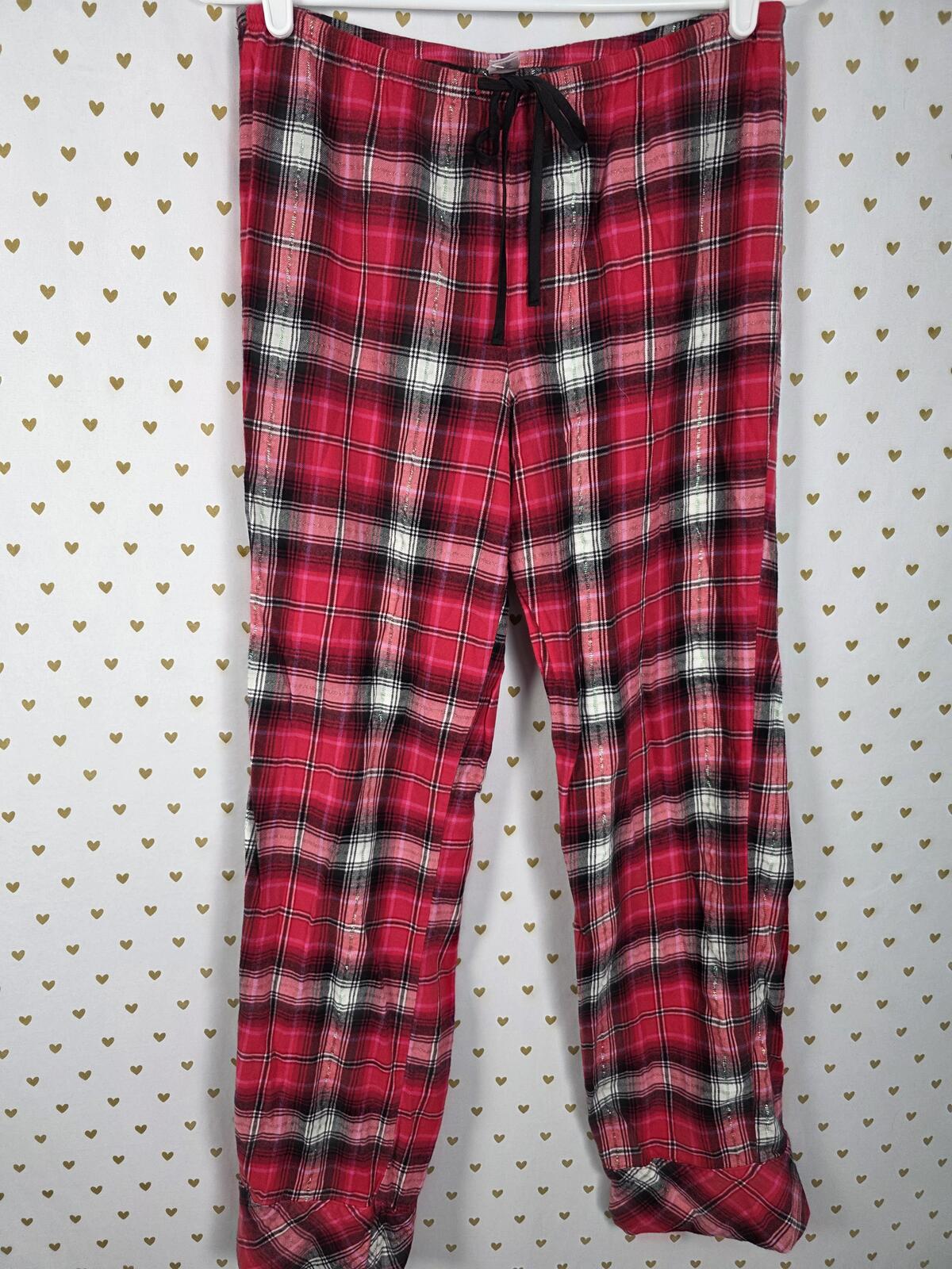 Victorias Secret RED Plaid Sleep Set Pajama 2pc Shirt Pants PJ XS