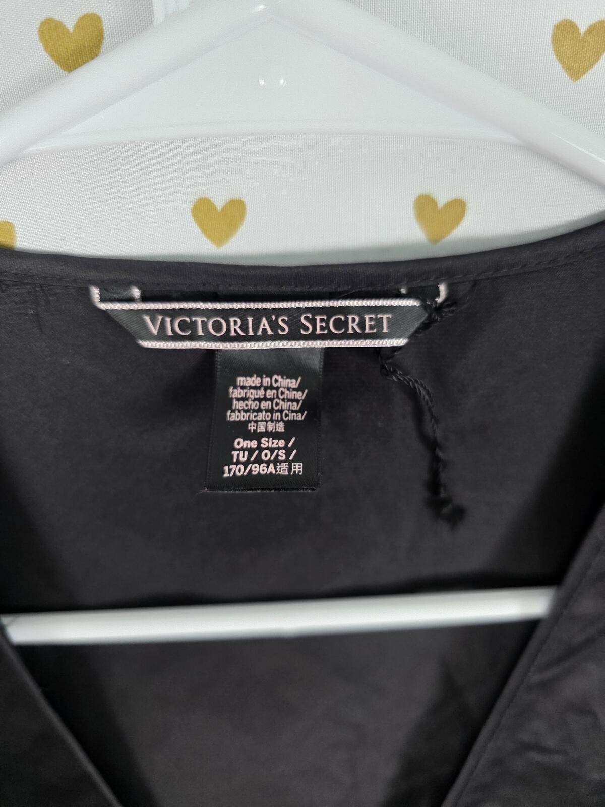 Victorias Secret Satin Silky Robe Front Tie Ruffle One Size Fits All