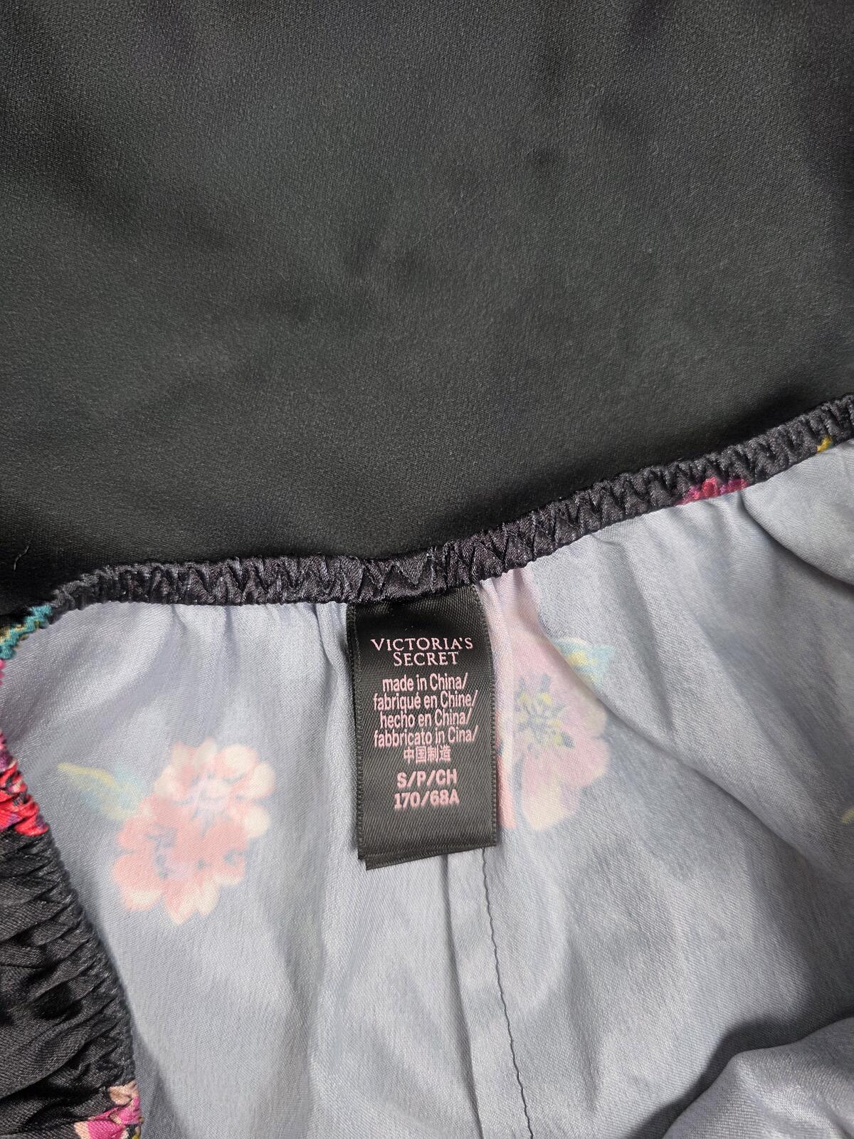 Victorias Secret Small Satin Floral 2pc Sleep Set Pajama Tank Shorts PJ