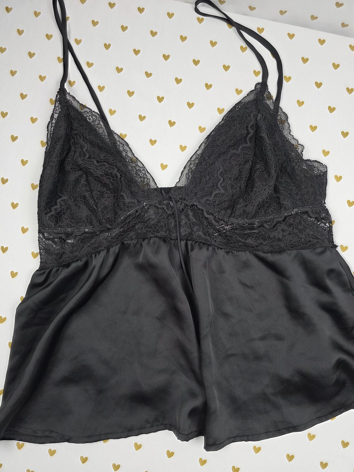 Victorias Secret Satin Tank Shorts XL set Pajama 2pc Sleep Silky