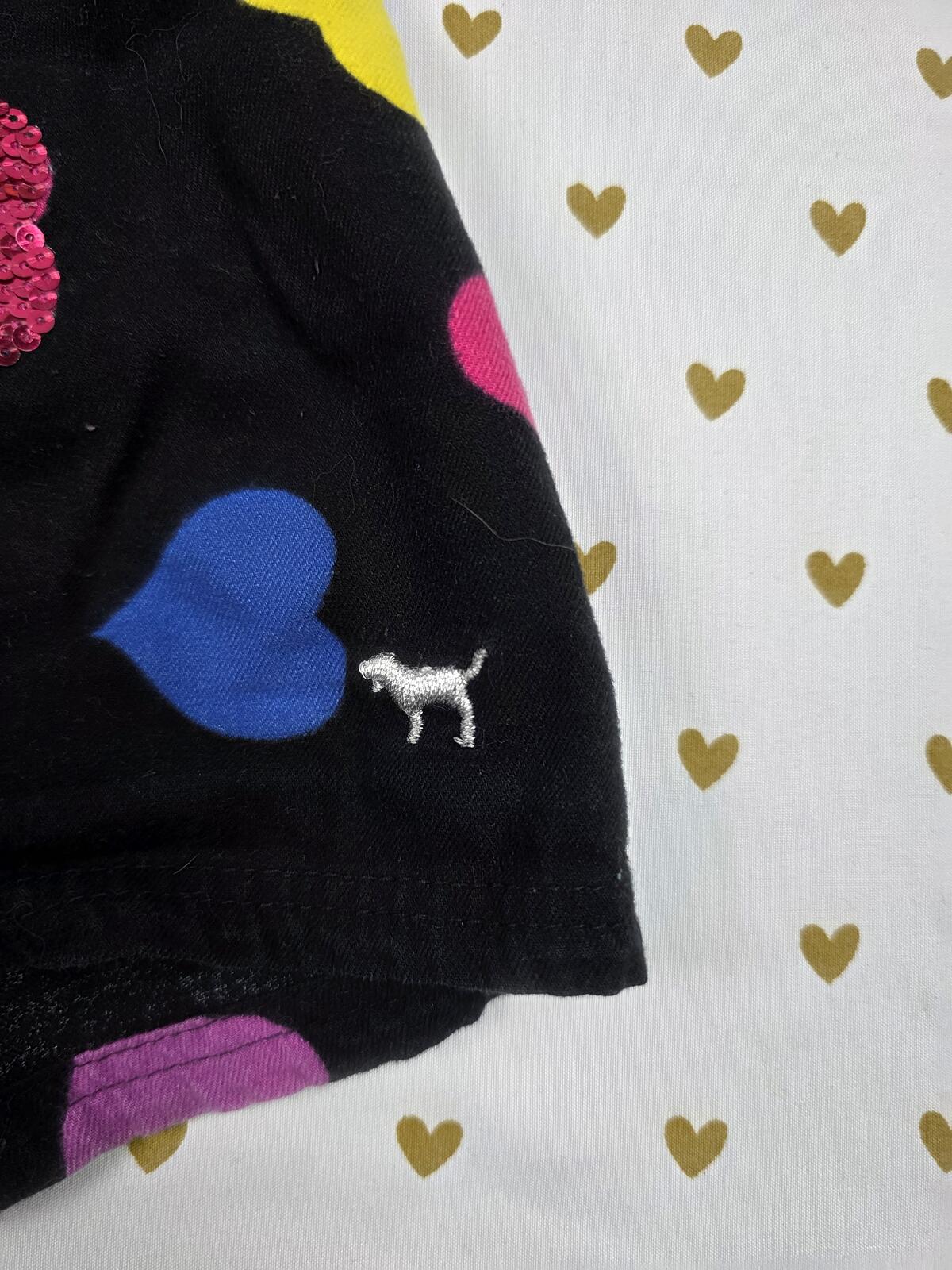 Victoria's Secret PINK Heart Sequin Sleep Shorts Velvet Waist Y2K M Bling