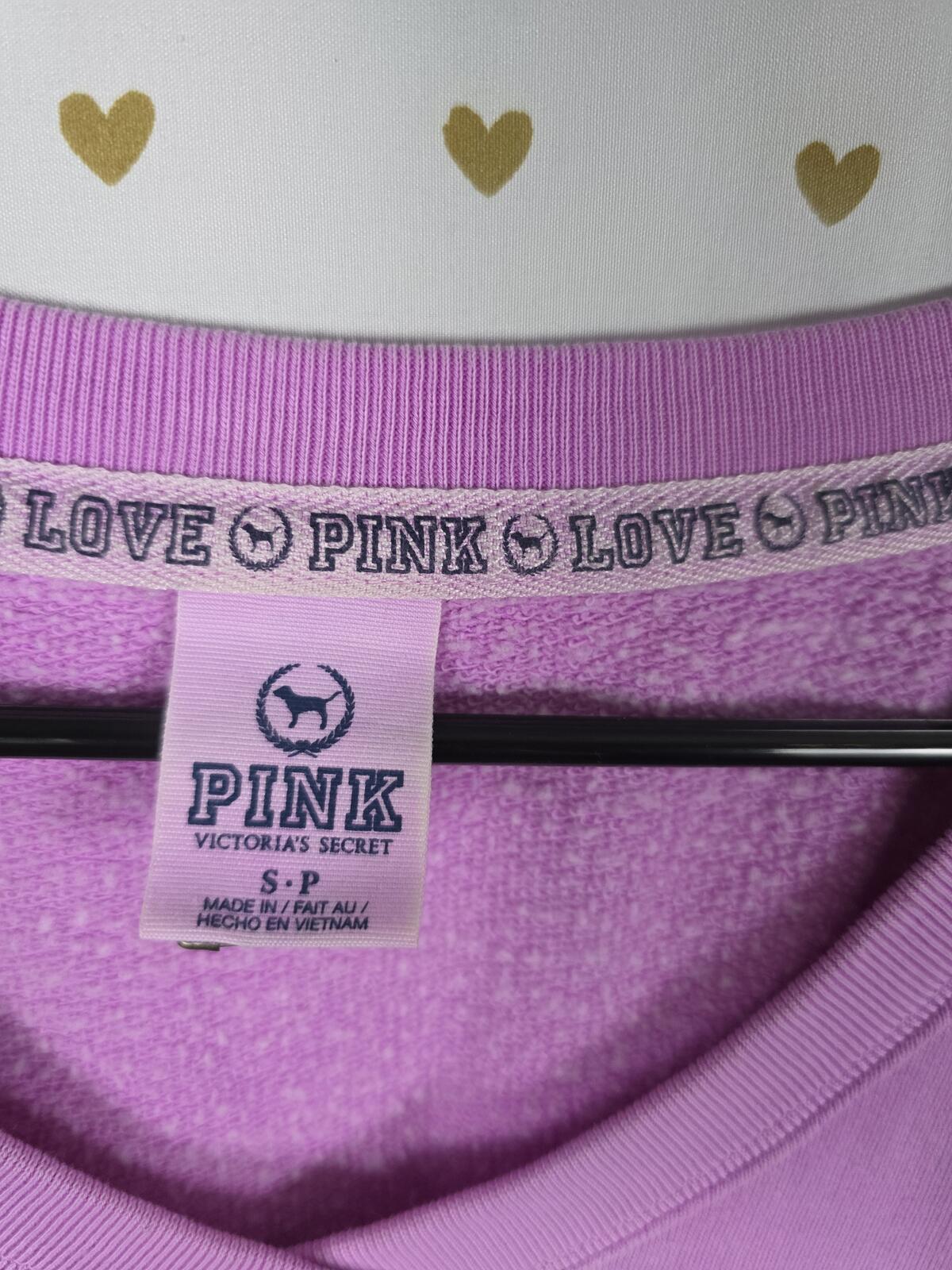 Victorias Secret Pink Purple Velvet cheetah Leopard Logo Crew Sweater Vintage SM