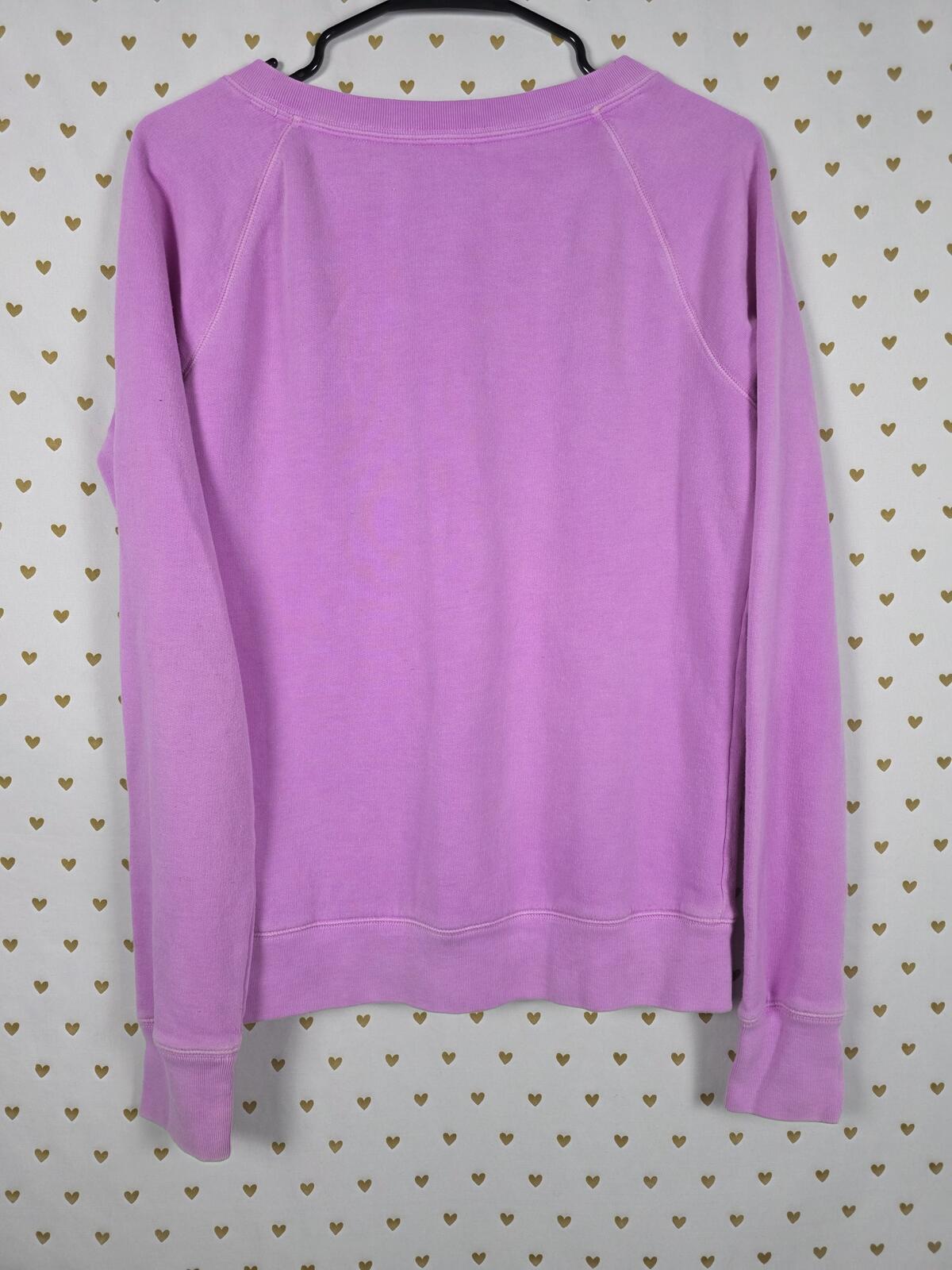 Victorias Secret Pink Purple Velvet cheetah Leopard Logo Crew Sweater Vintage SM
