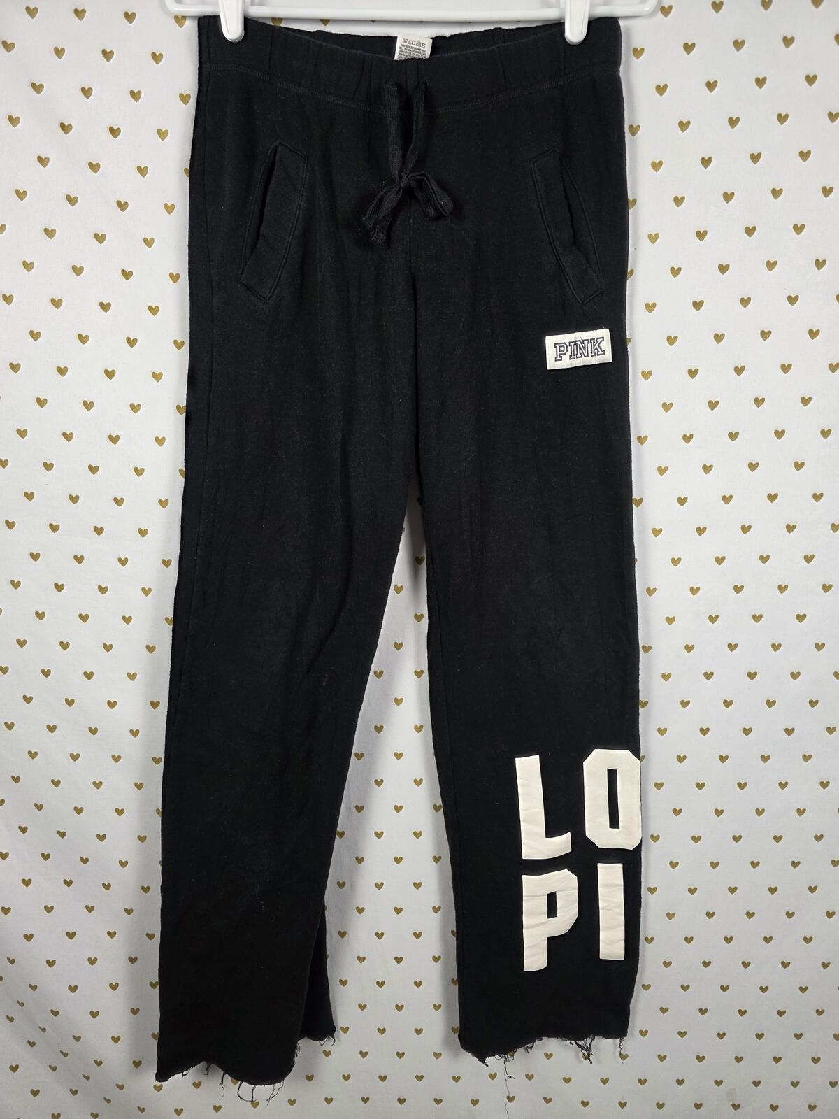 Victorias Secret PINK Boyfriend Diaper Butt Raw Hem Sweats Sweatpants XS Oversiz