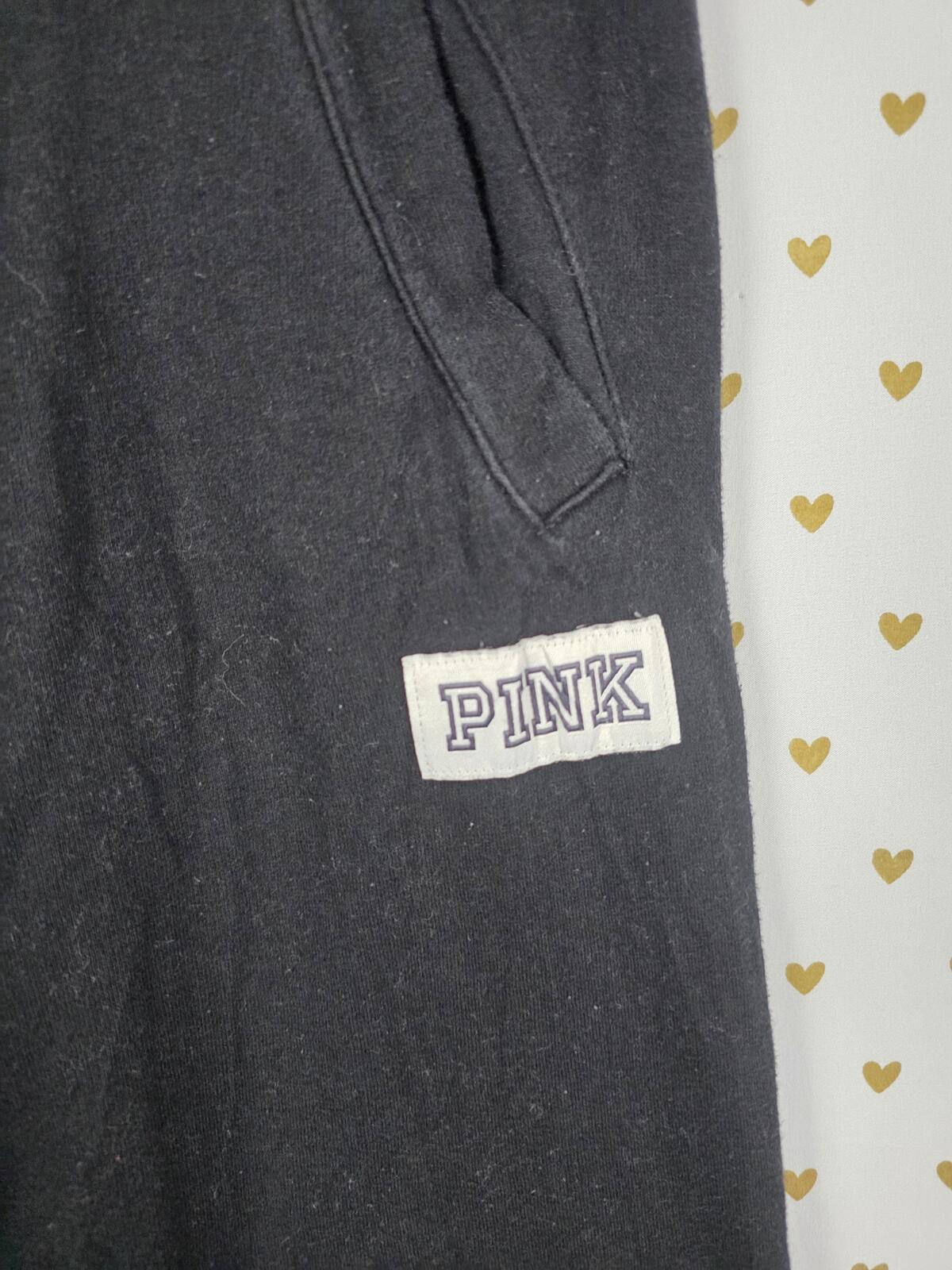 Victorias Secret PINK Boyfriend Diaper Butt Raw Hem Sweats Sweatpants XS Oversiz