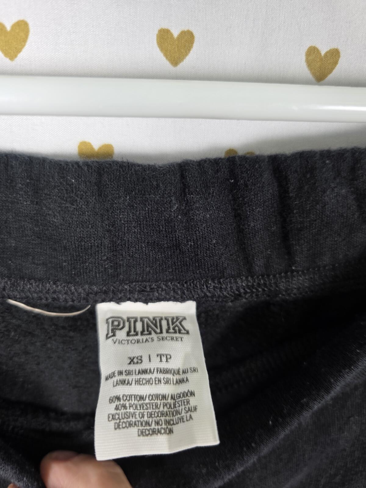 Victorias Secret PINK Boyfriend Diaper Butt Raw Hem Sweats Sweatpants XS Oversiz