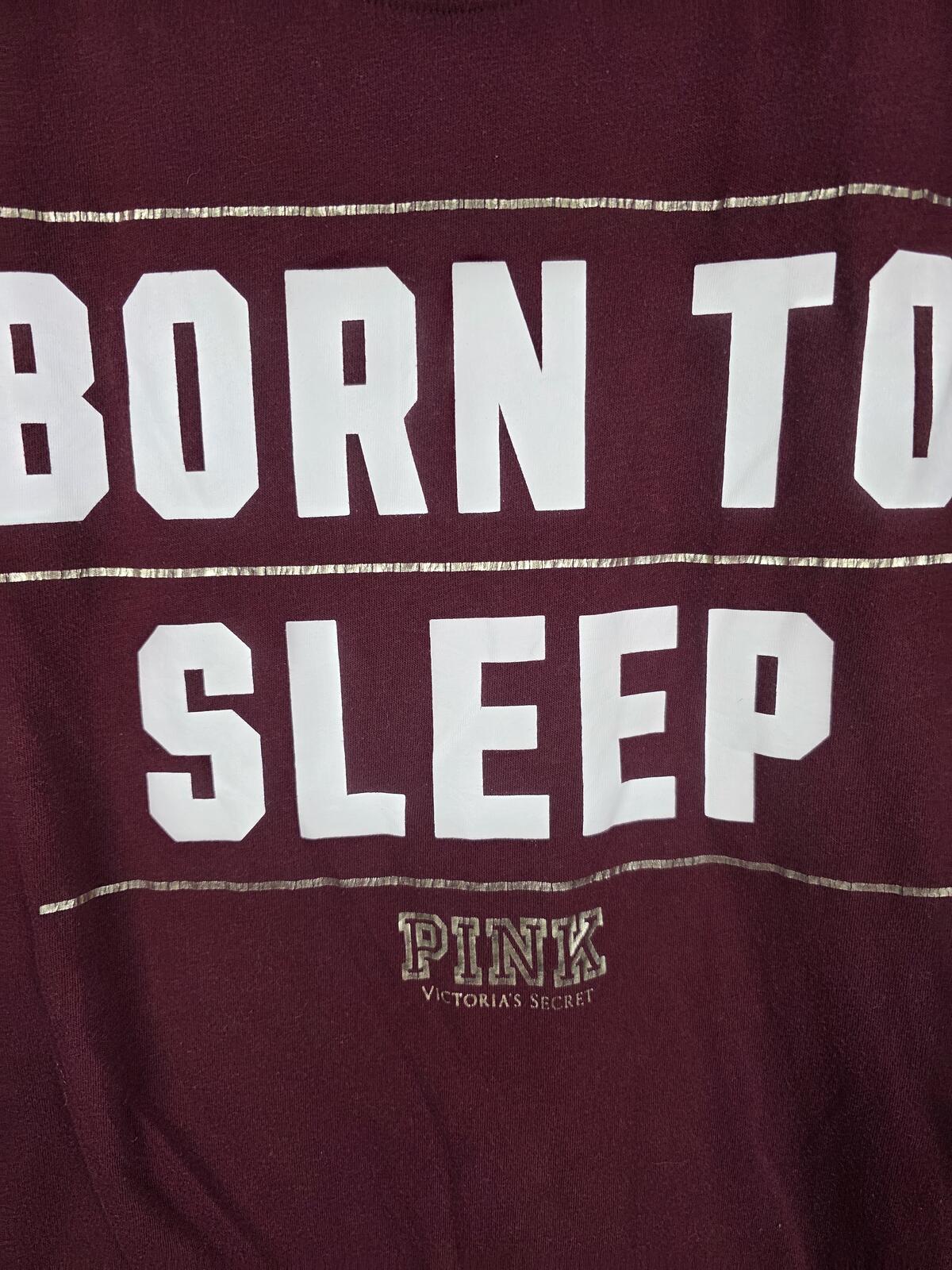 Victorias Secret PINK Born to Sleep Nightgown Sleep Shirt LARGE Tee