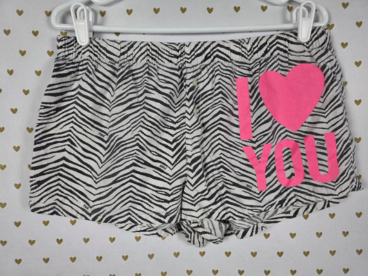 Vintage Victoria's Secret PINK Zebra Sleep Shorts I Love You LOVE PINK M