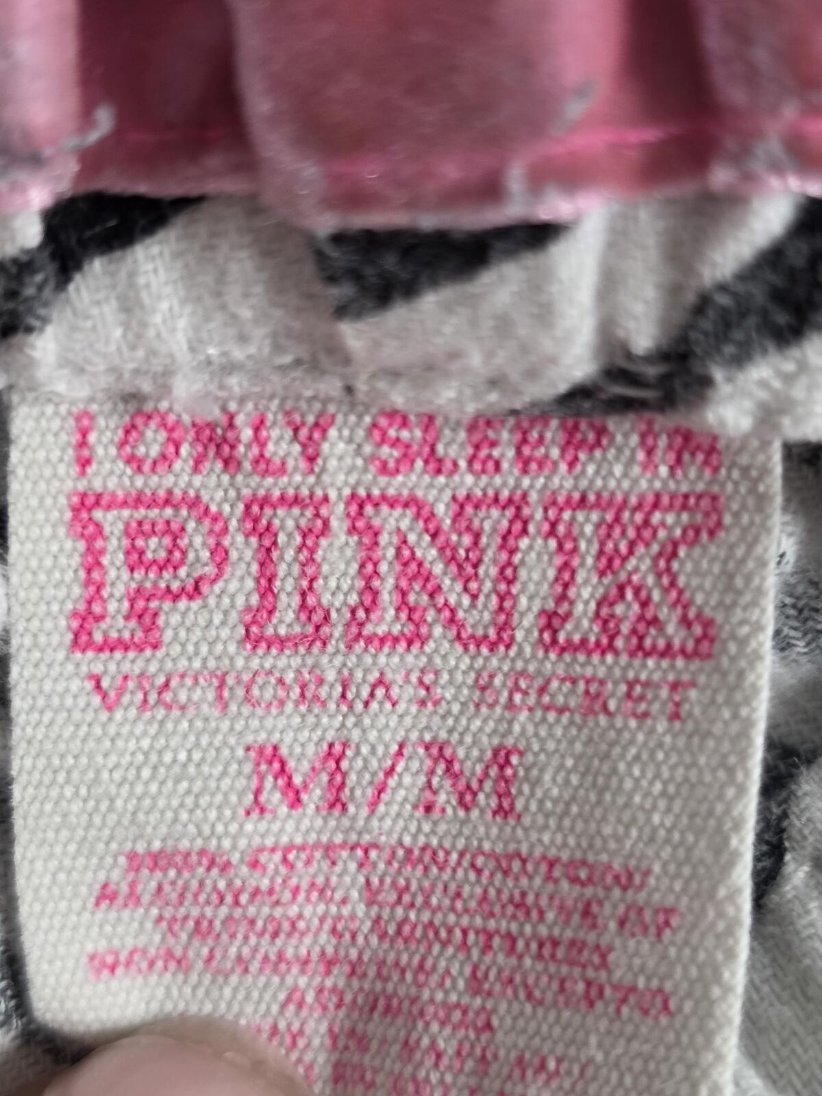 Vintage Victoria's Secret PINK Zebra Sleep Shorts I Love You LOVE PINK M