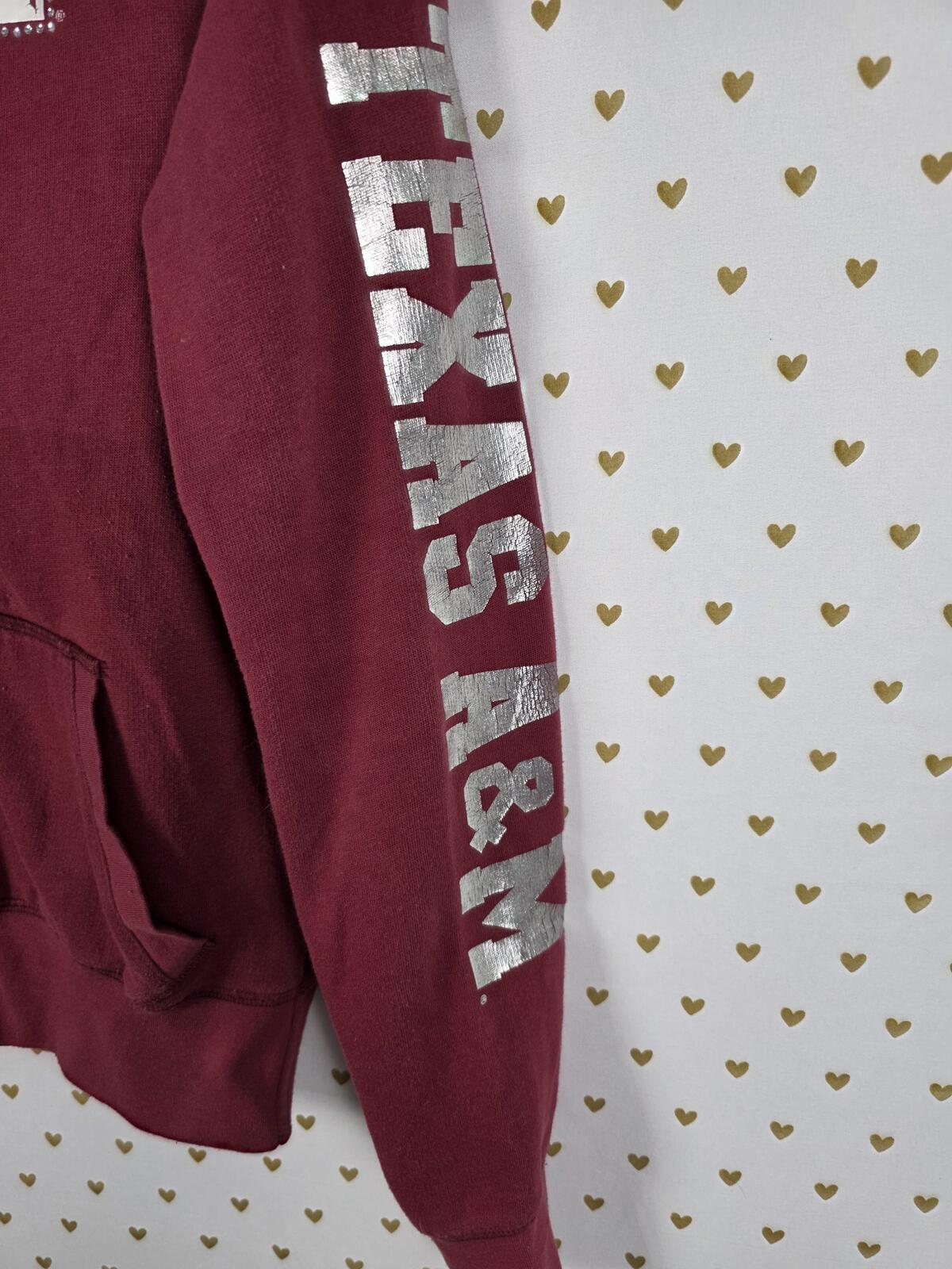 Victorias Secret Pink Texas A&M Aggies College Full zip Hoodie jacket SMALL