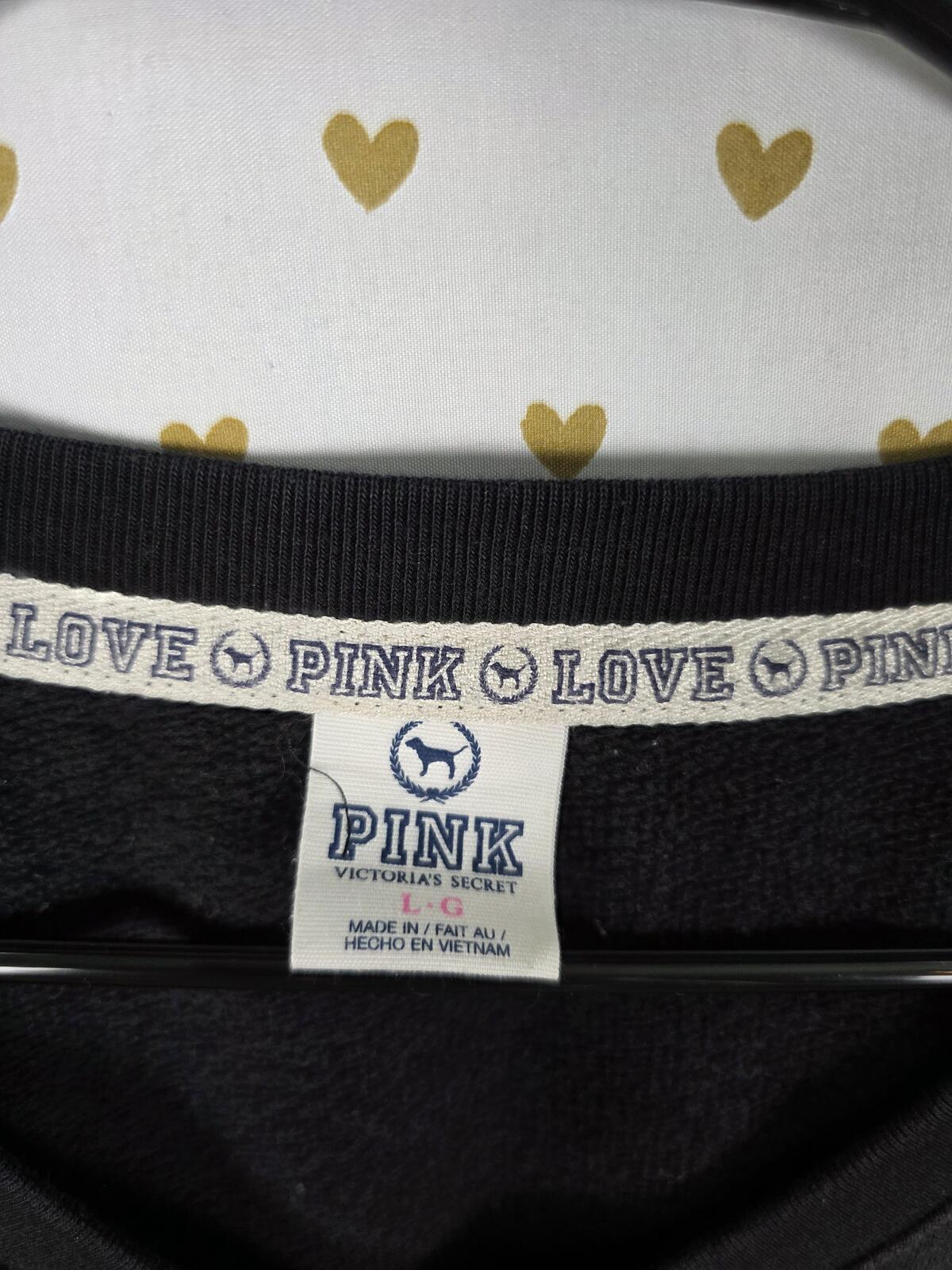Victorias Secret Pink Love Vintage y2k Cheetah Leopard Crew Sweater Grey LARGE