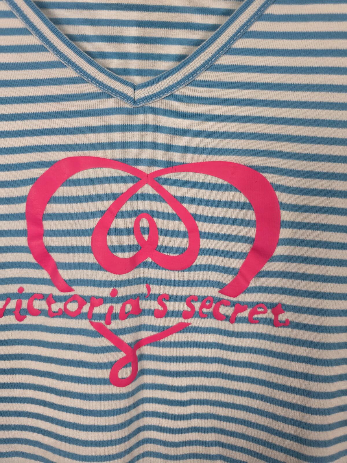 Victorias Secret Vintage 90's Cotton Striped Long Sleeve Nightgown Sleep Shirt S