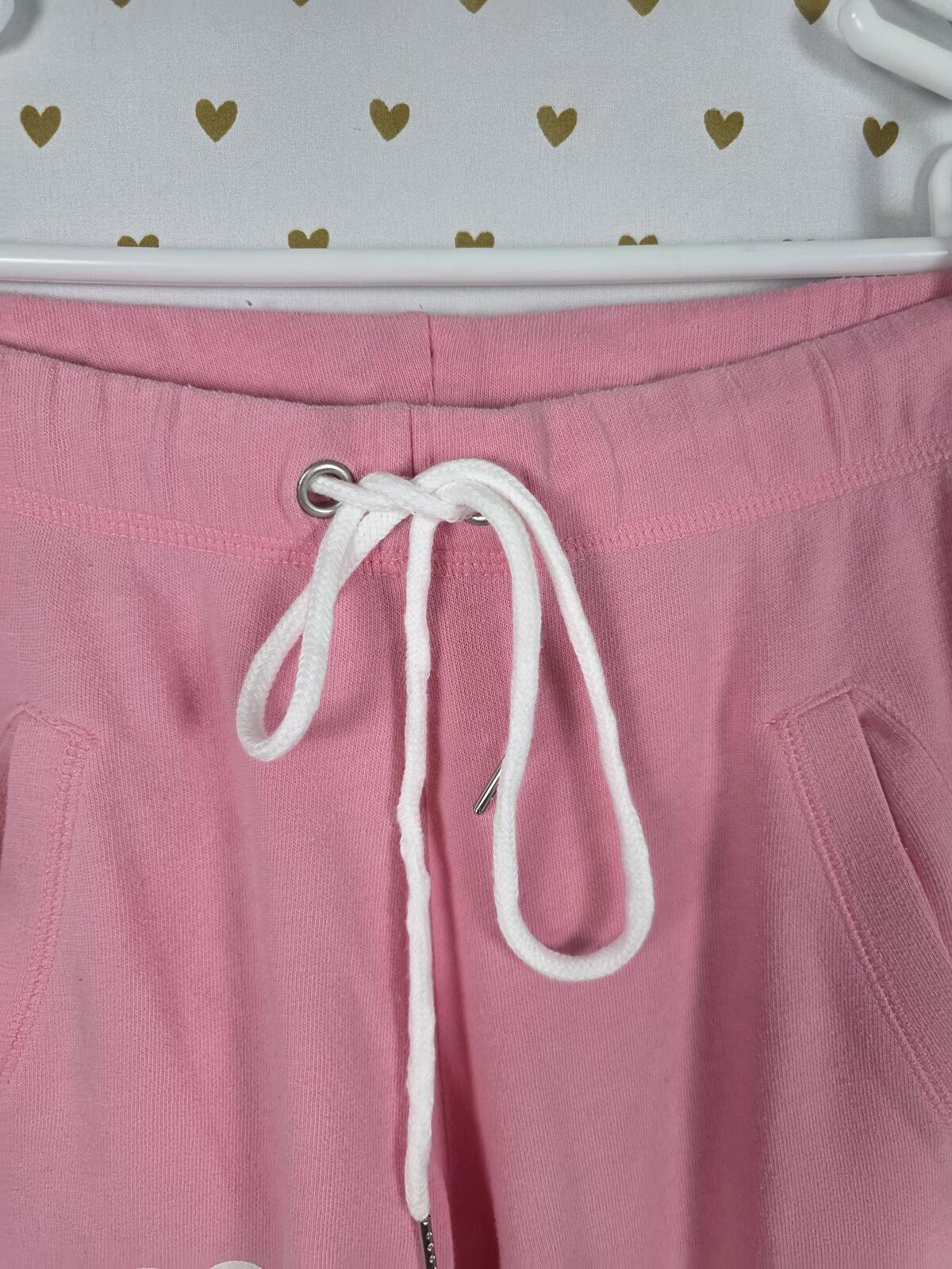 Victorias Secret BLING Sequined Heart Sweats Sweatpants Flare Pink XS