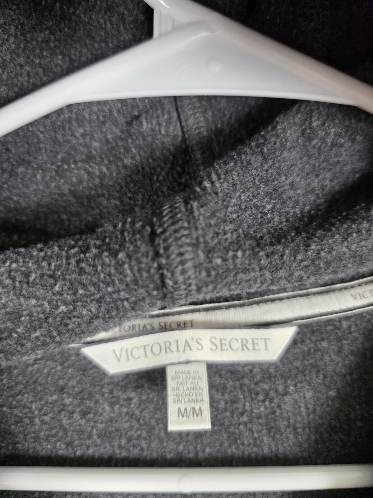 Victorias Secret Grey Sequined Bling Full zip wings Angels Hoodie Jacket MEDIUM