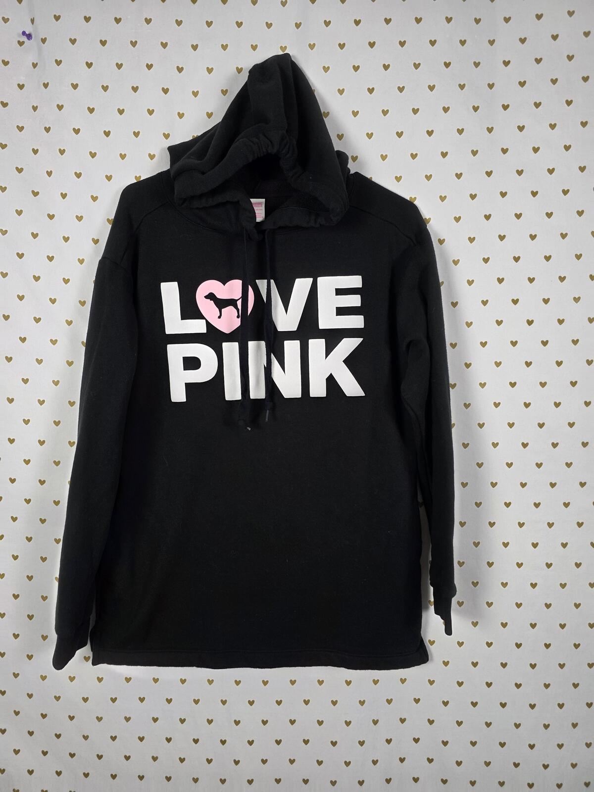 Victorias Secret Pink LOVE Campus Originals Pullover Hoodie Sweater XS Pockets