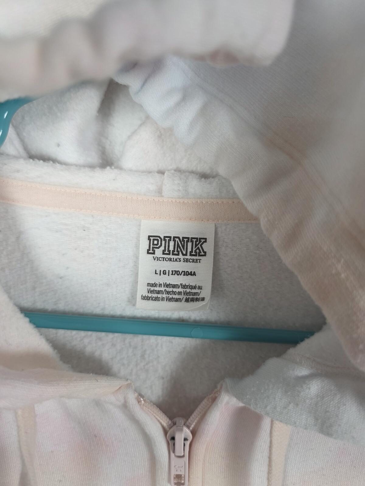 Victorias Secret Pink Tye Dye Full zip hoodie Sweatpants SET Large Sweats