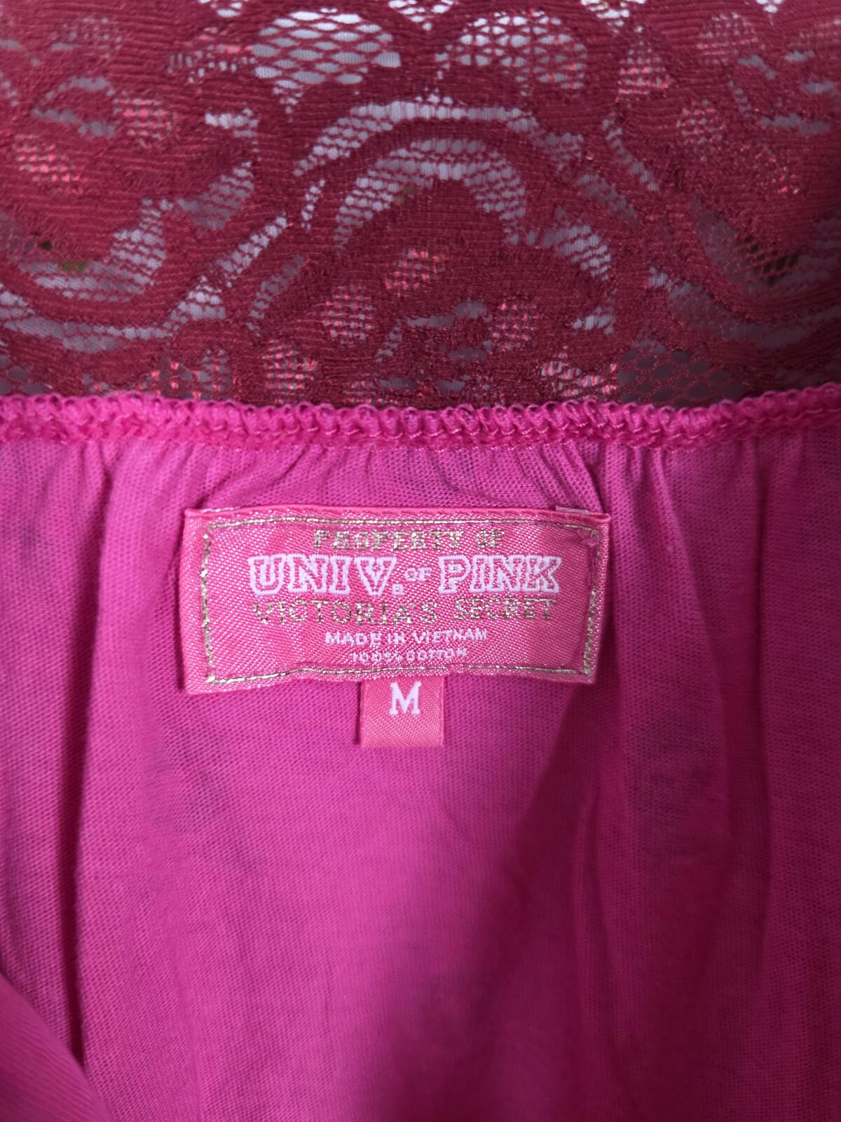 University of PINK Victoria's Secret Pink Lace Logo Sundress Vintage Y2k Med